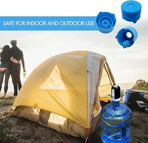 Miniatura 4 de Feesrivers Tapa de jarra de agua de 3 y 5 galones, tapas de repuesto reutilizables de silicona de grado alimenticio, tapas de doble protección para