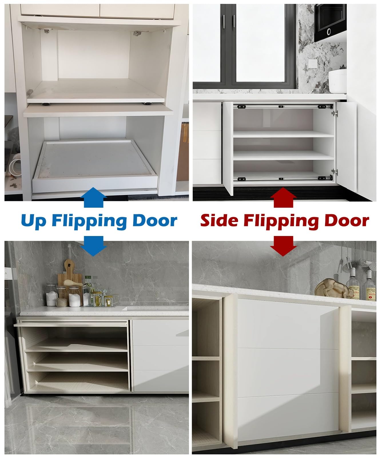 Herrajes Puertas Correderas Guía para Puerta Escamoteable de Armario | Herrajes para Puerta Corredera con Bisagras Pivotantes, Sistema Silencioso para Armario con Cierre Suave(60cm (23 5/8"))