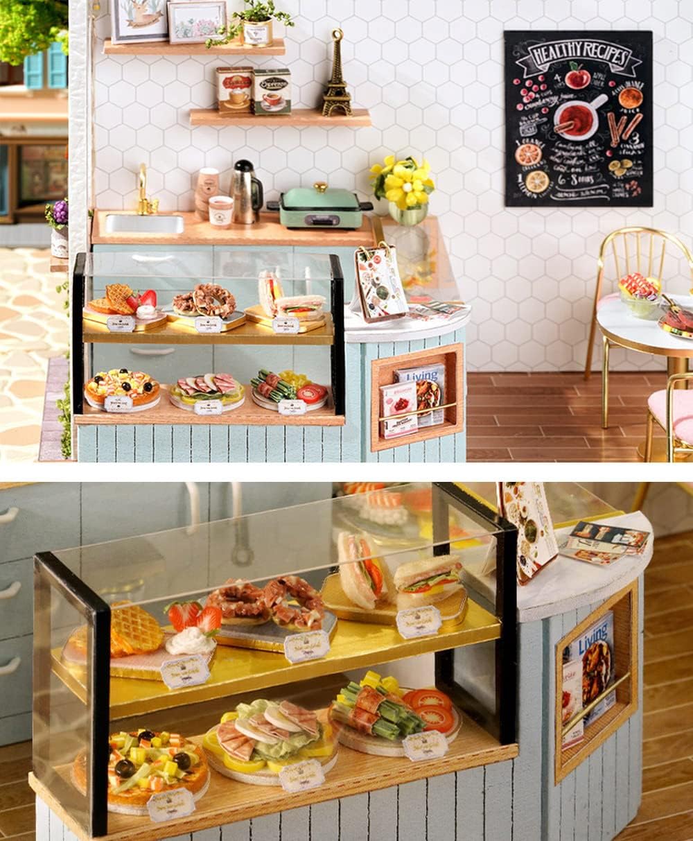 JOLUCE 1/24 ドールハウス ミニチュア DIY 手作りキット セット 看板 猫 のいる カフェ - Smile life