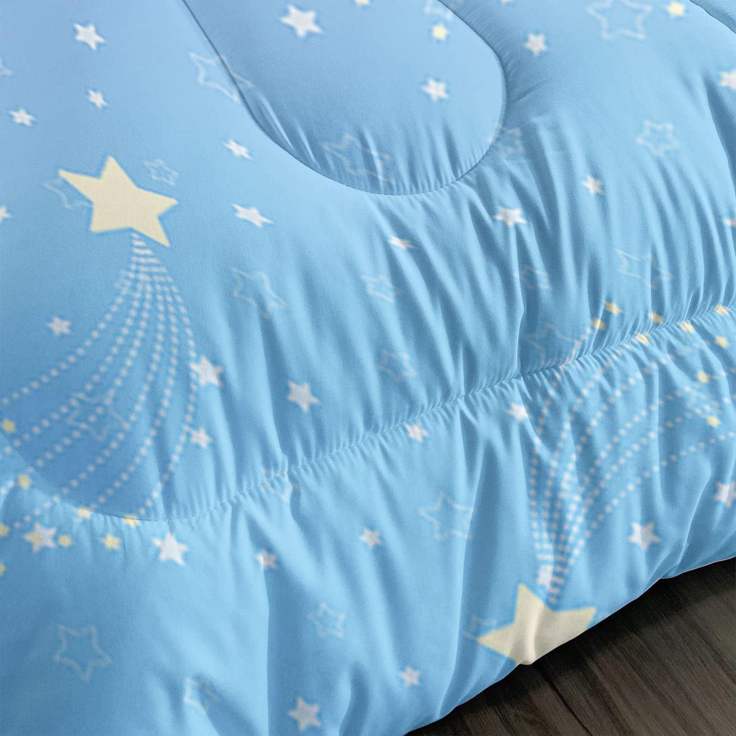 Kids Comforter Set Girls Pink Blue Space Printed Pattern Quilt Bedding Set with 1 Comforter and 2 Pillowcases for Girls Bedroom All Season(Pink Blue Space Queen)