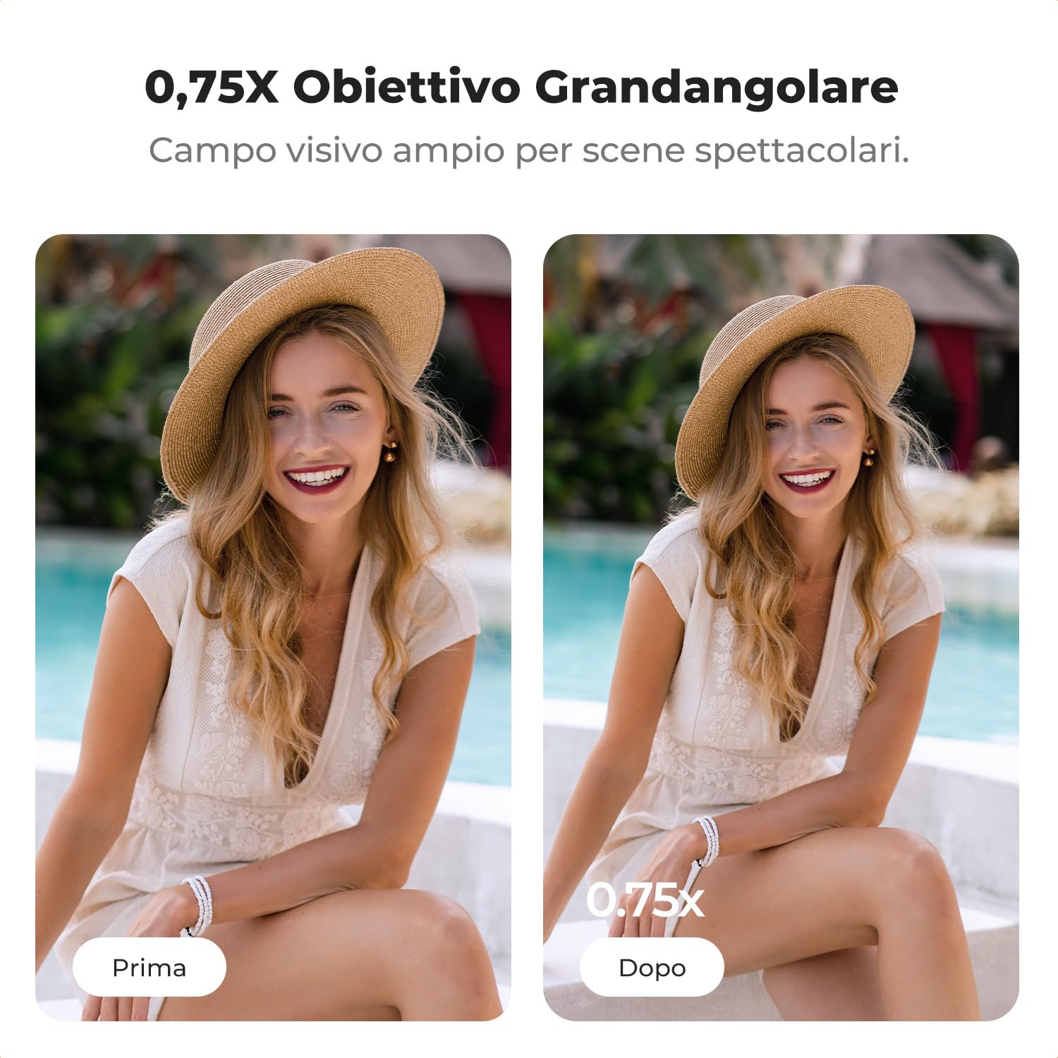 K&F CONCEPT Set Obiettivo Grandangolare Magnetico & Filtro di Diffusione Nero 1/4, Compatibile con DJI Osmo Pocket 4/3, 2 Pezzi, Vetro Ottico, Multistrato, Fissaggio Magnetico