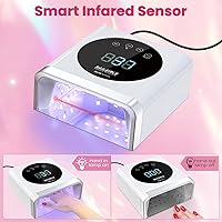Vista 5 de NAILGIRLS - Lámpara de uñas UV de 150 W, secador de uñas profesional para máquina de secado de esmalte de gel, con sensor automático y pantalla LCD