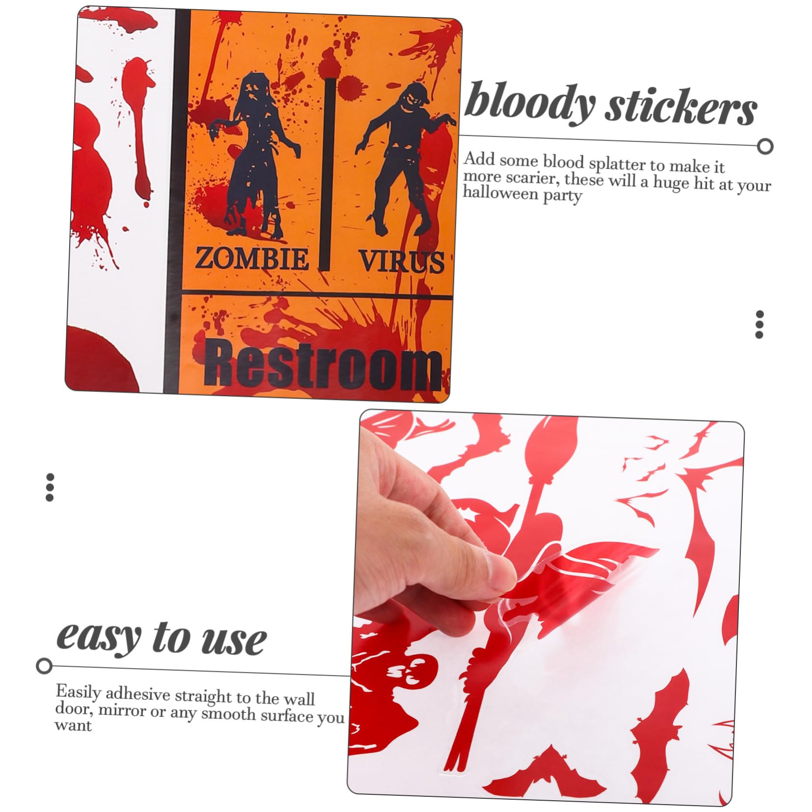 Alipis 70 Hojas De Pegatinas De Halloween Pegatinas De Piso Suministros De Halloween Pegatinas Sangrientas Horror Pegatinas De Puerta Festival Decorativo Pegatinas Halloween Huellas De