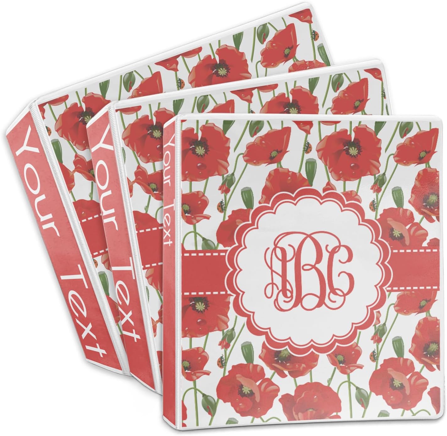 Personalized Poppies 3-Ring Binder - 2 inch