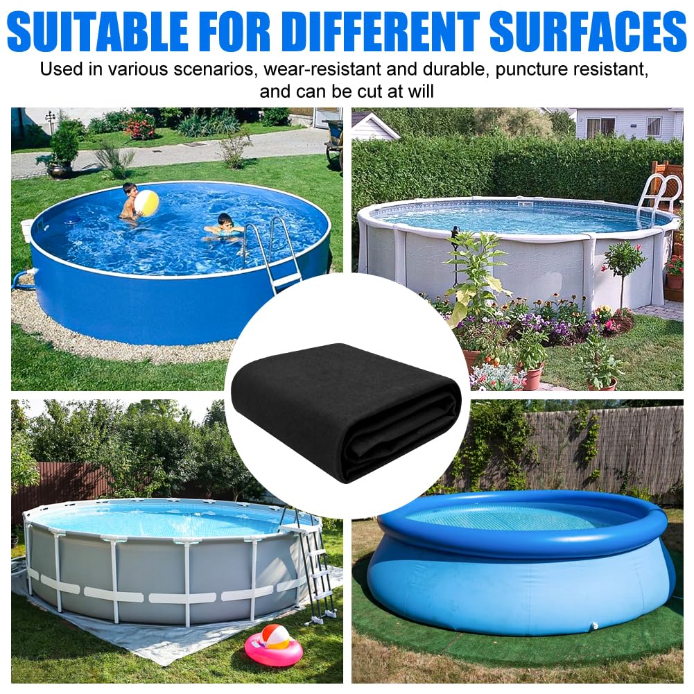 Bâche de sol de piscine ronde - 305/370/460 cm - Tapis de protection du sol pour piscine, jacuzzi, piscine d'extérieur, antidérapant, résistant à la chaleur et durable - Pour jardin et terrasse (370