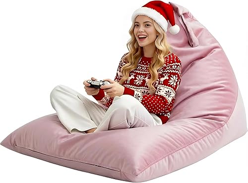 Miniatura 12 de Nobildonna Funda para puf de 4 pies (sin relleno) para adultos, funda de terciopelo extra grande de alta calidad de 400 litros, puf lavable sin