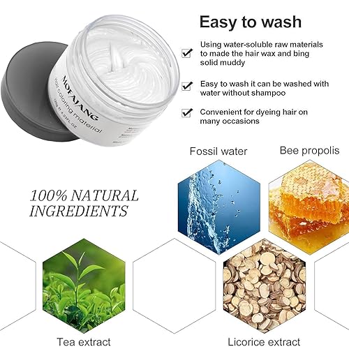 Vista 41 de Tinte de cera temporal para el cabello, color en aerosol para el cabello, color natural de cera para el cabello, tinte de cera temporal para niños