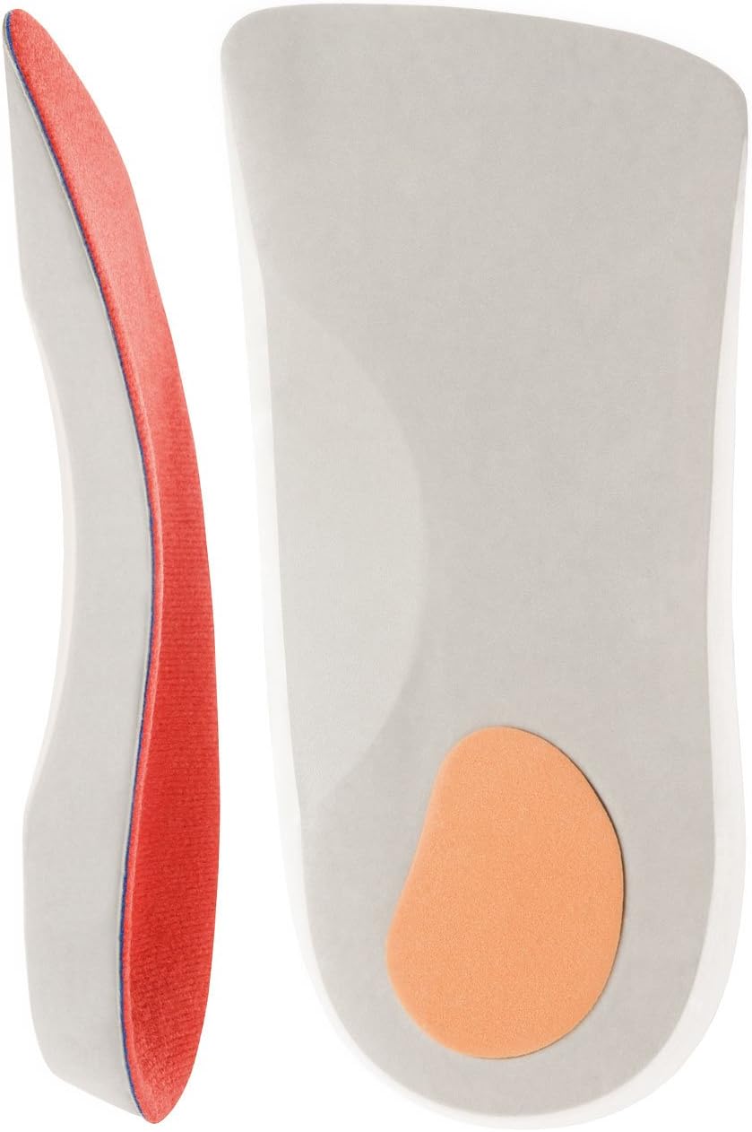 DJMed 3/4 Orthotic Shoe Insoles - Help Flat Feet, Plantar Fasciitis, Arch Support, Heel Pain (Womens 9-10.5)
