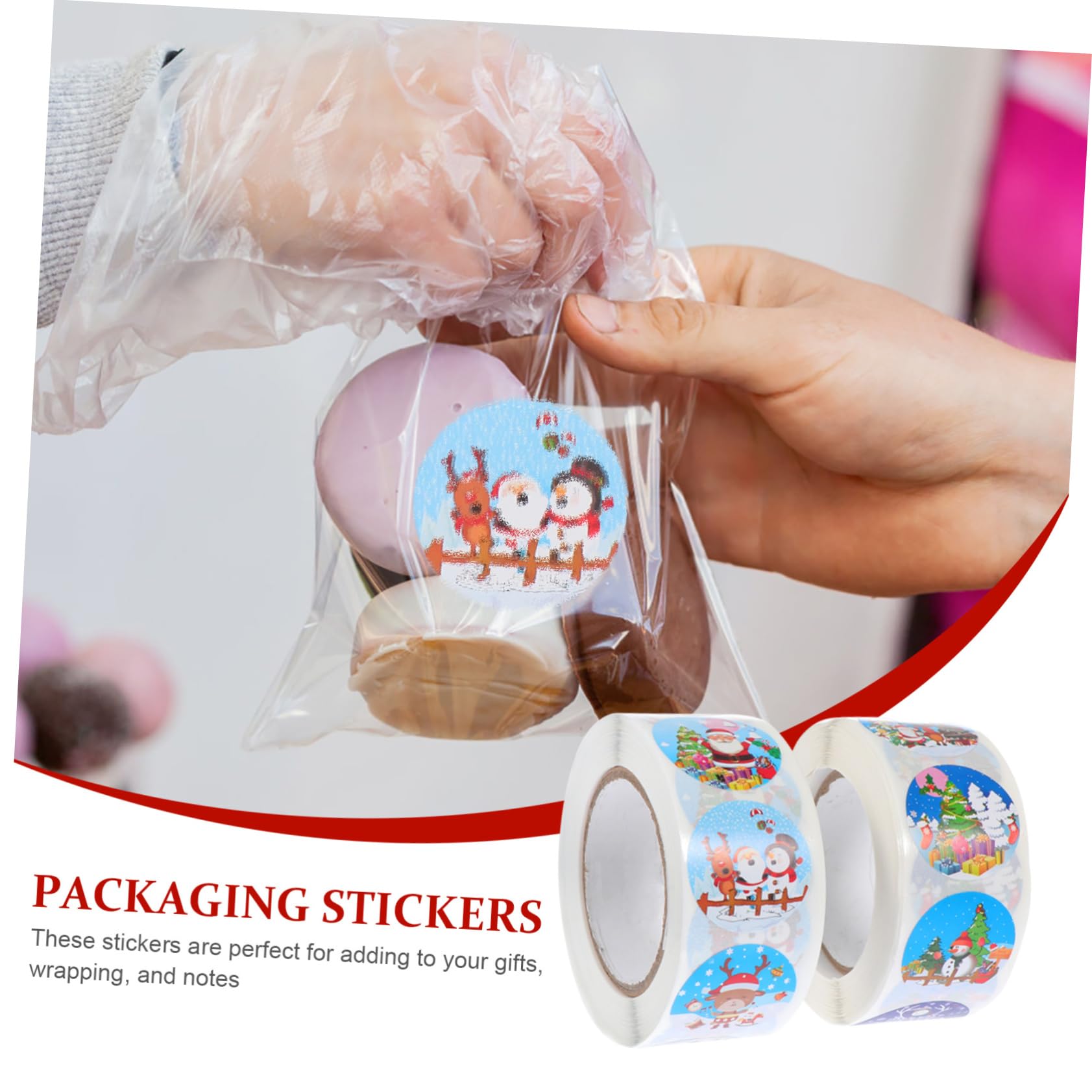 SHINEOFI 18rotoli Etichette Adesive Natalizie Animati Confezione Stickers Per e Decorazioni Per Confezionare e Personalizzare Festivi