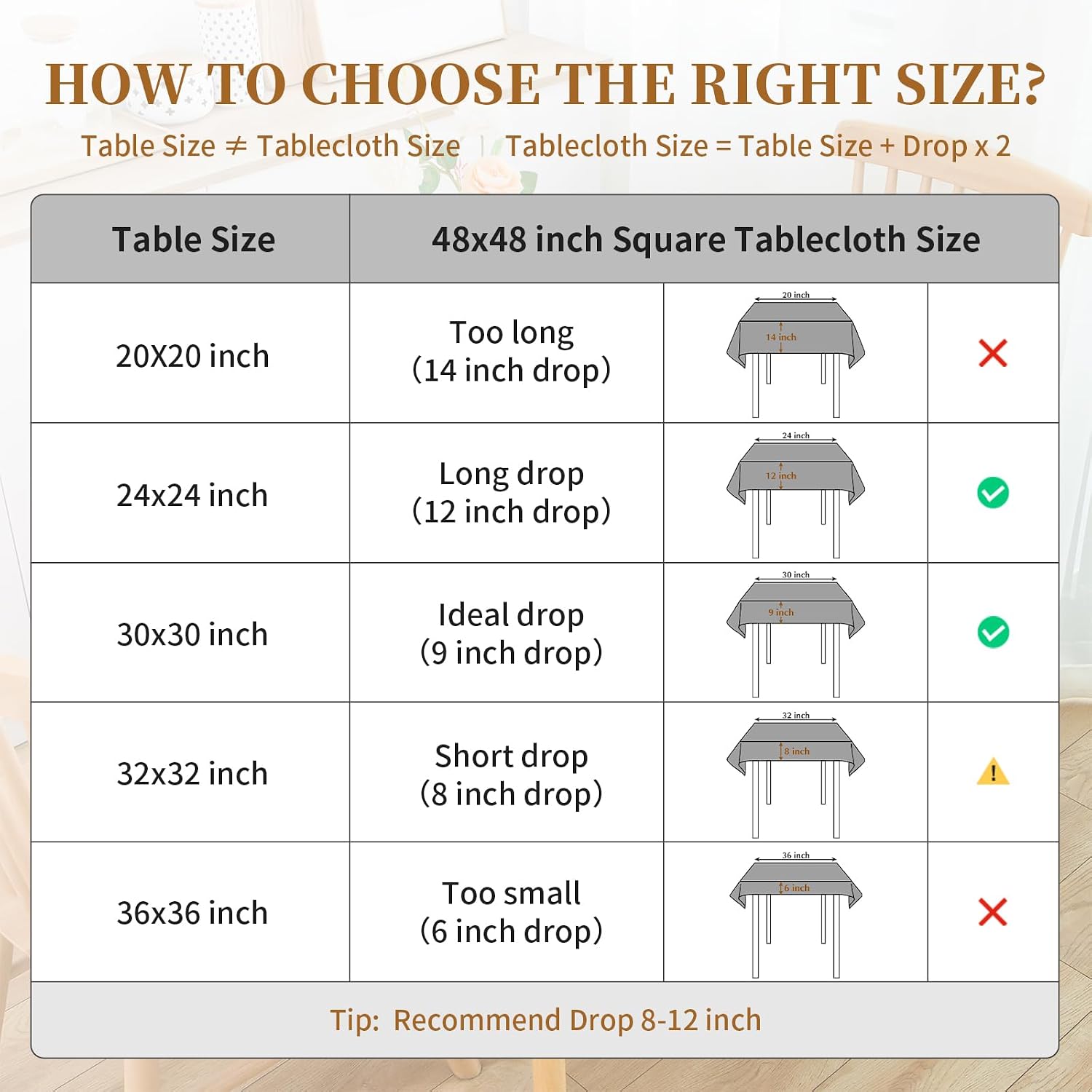2 Pack 48X48 Inch Square Table Cloth Black Tablecloth | Washable Tablecloth Solid, Polyester Fabric, Dining Table Cover for Birthday Party Dinner Holiday Outdoor Indoor