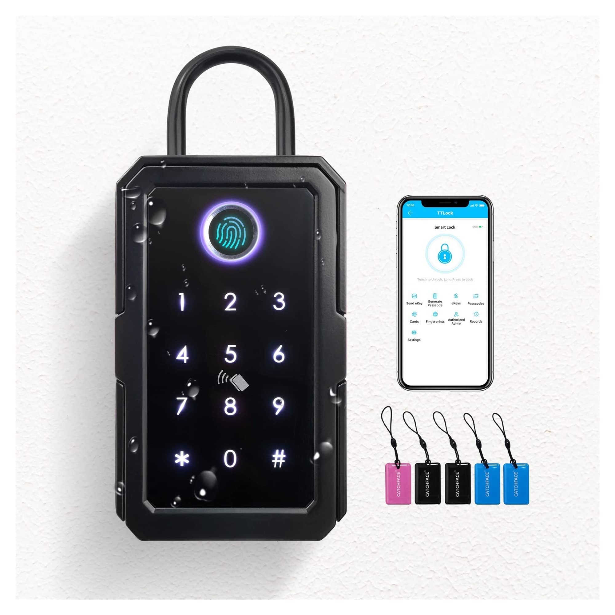 Coffre-Fort, Coffre-fort à clés extérieur, serrure de stockage de mot de passe intelligente de sécurité Tuya ou TTLock APP boîte à clés boîte antivol(TUYA Version)