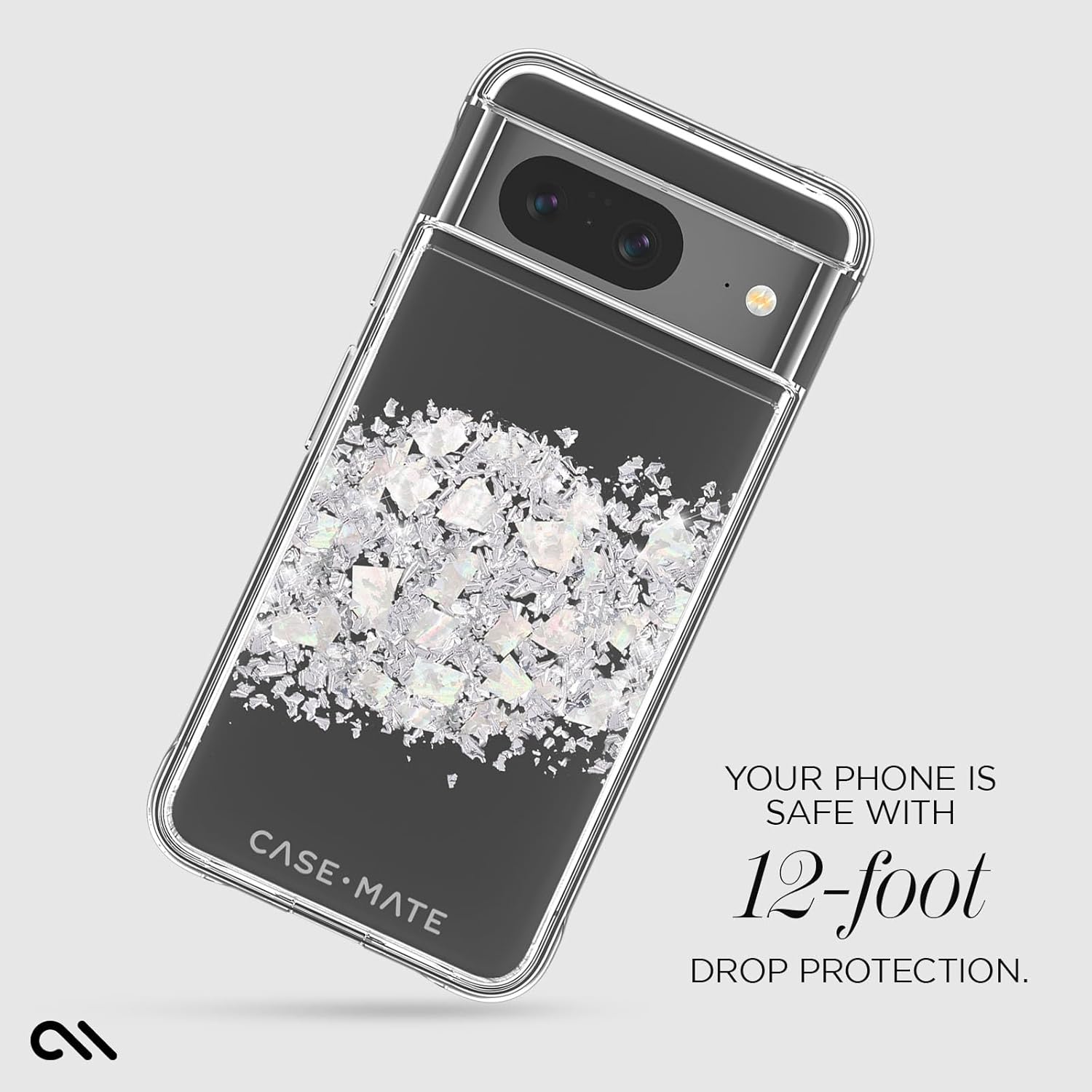 Case-Mate Google Pixel 8 Case - Touch of Pearl [12ft Drop Protection] [Wireless Charging Compatible] Luxury Cover with Cute Bling Sparkle for Google Pixel 8 6.2", Anti-Scratch, Shockproof, Slim