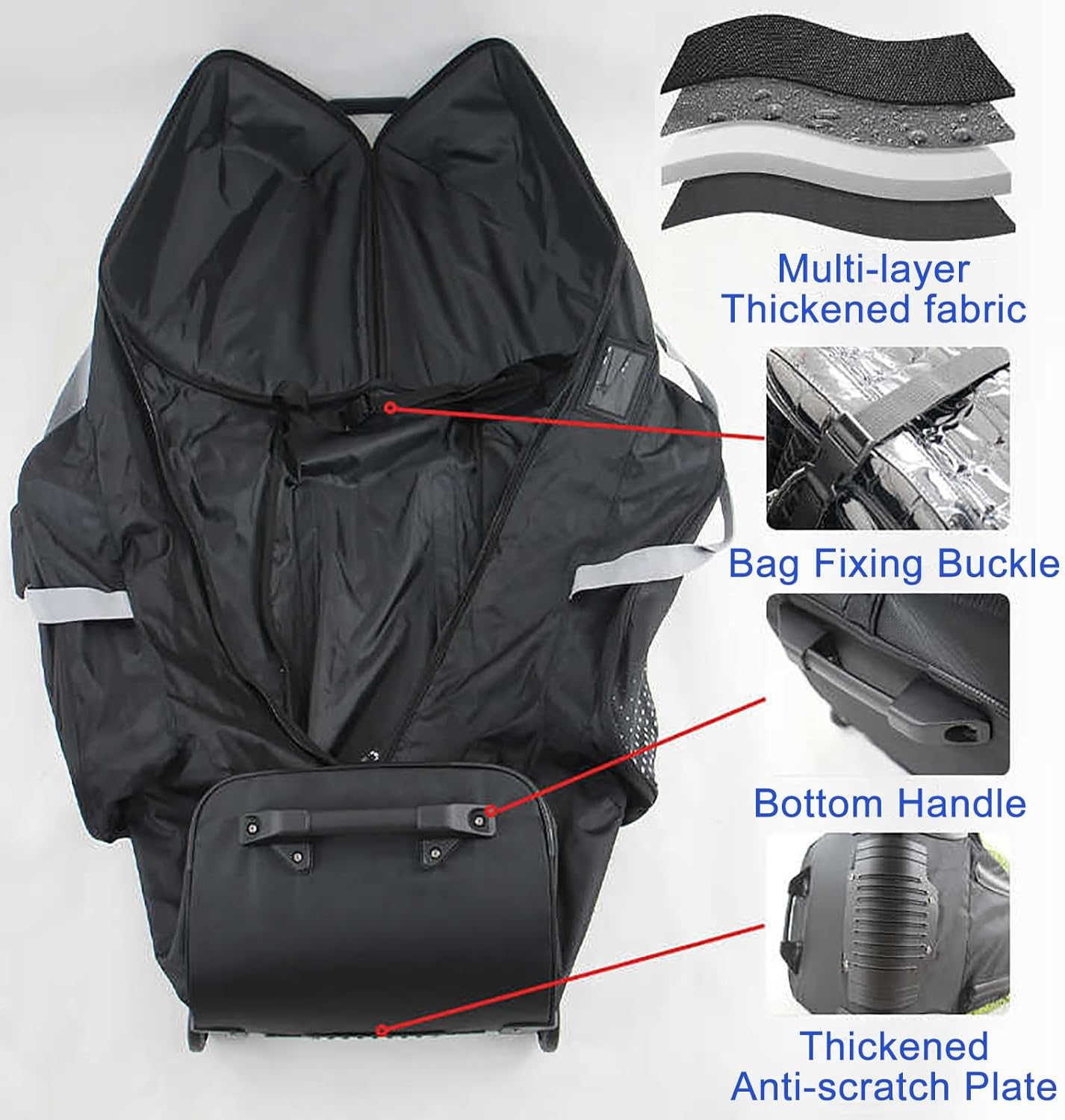 Golf Travel Bags for Airlines, Ghard Shell Golf Travel Case with Wheels, Waterproof 1680D Nylon and ABS Plastic, Easy to Move and Foldable