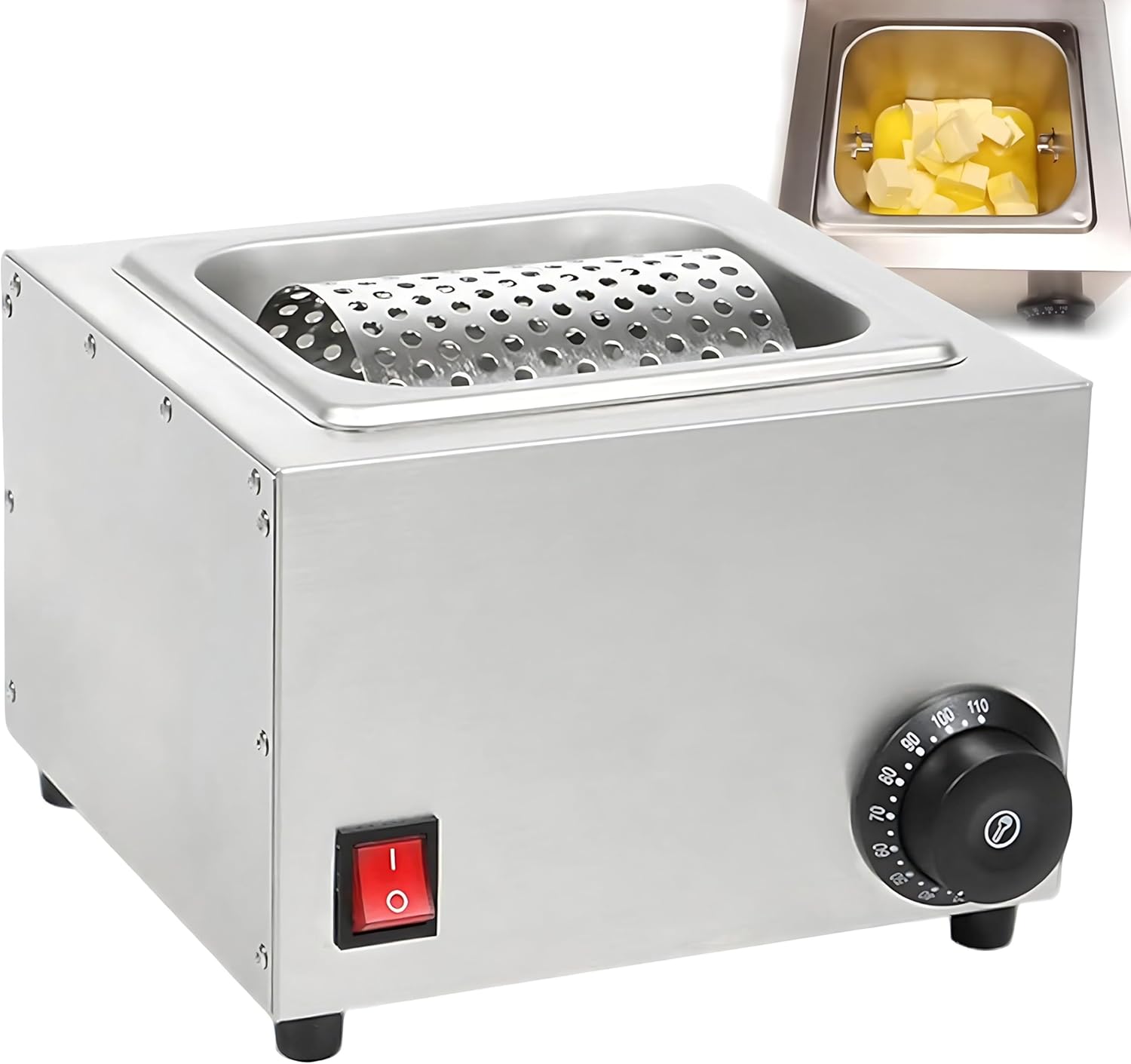 Commercial Electric Butter, Bread Butter Spreader, Bakery Butter Applicator, Food-Grade Stainless Steel Material, Precise Knob Temperature Control（0-110℃）, for Home, Cafes, Food Truck