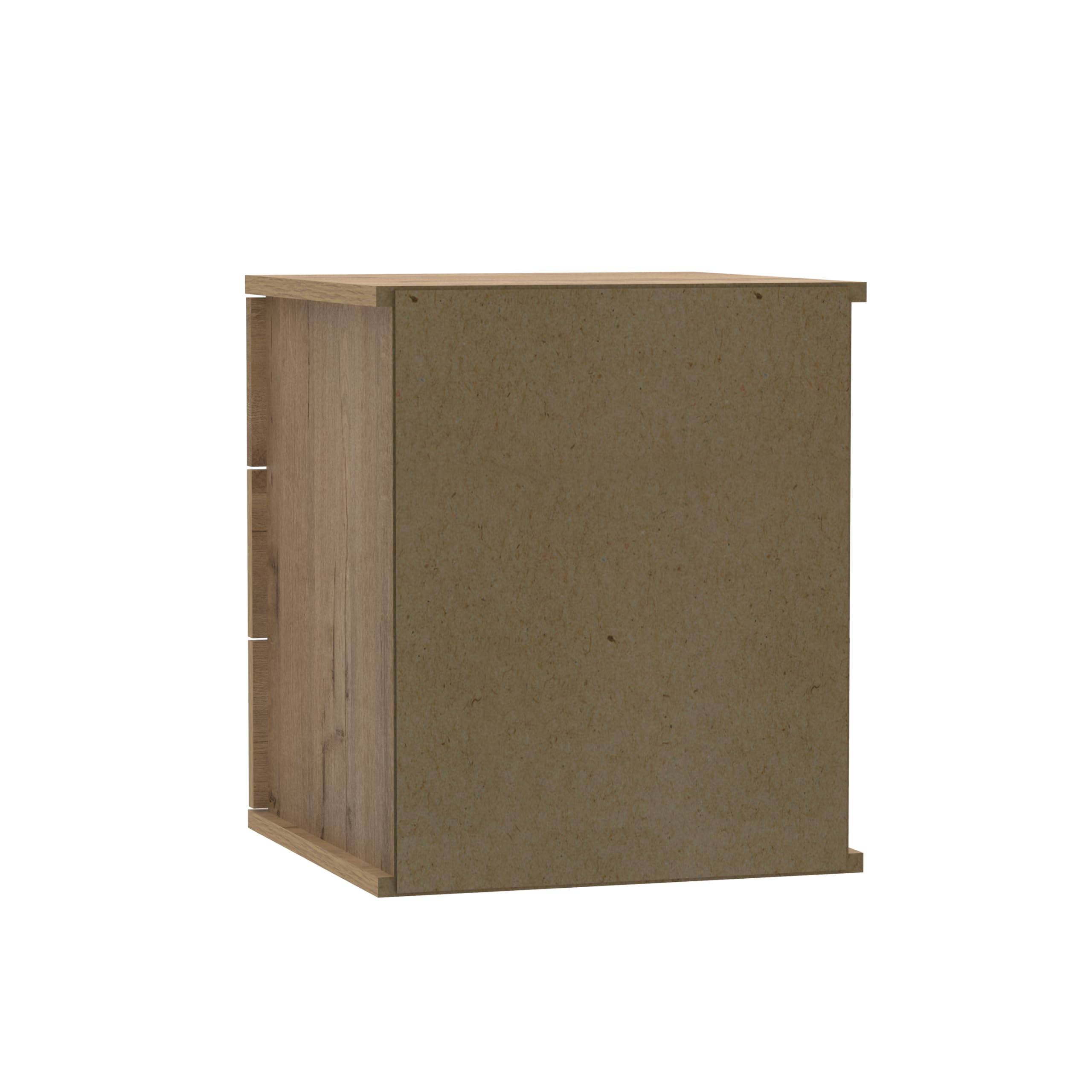 Muebles Pitarch | Comodino 3 Cassetti con Guide Metalliche, Rovere Gold, 48,5x41x40 cm (altezza x larghezza x profondità), Piccola Cassettiera, Moderna, Modello Dana