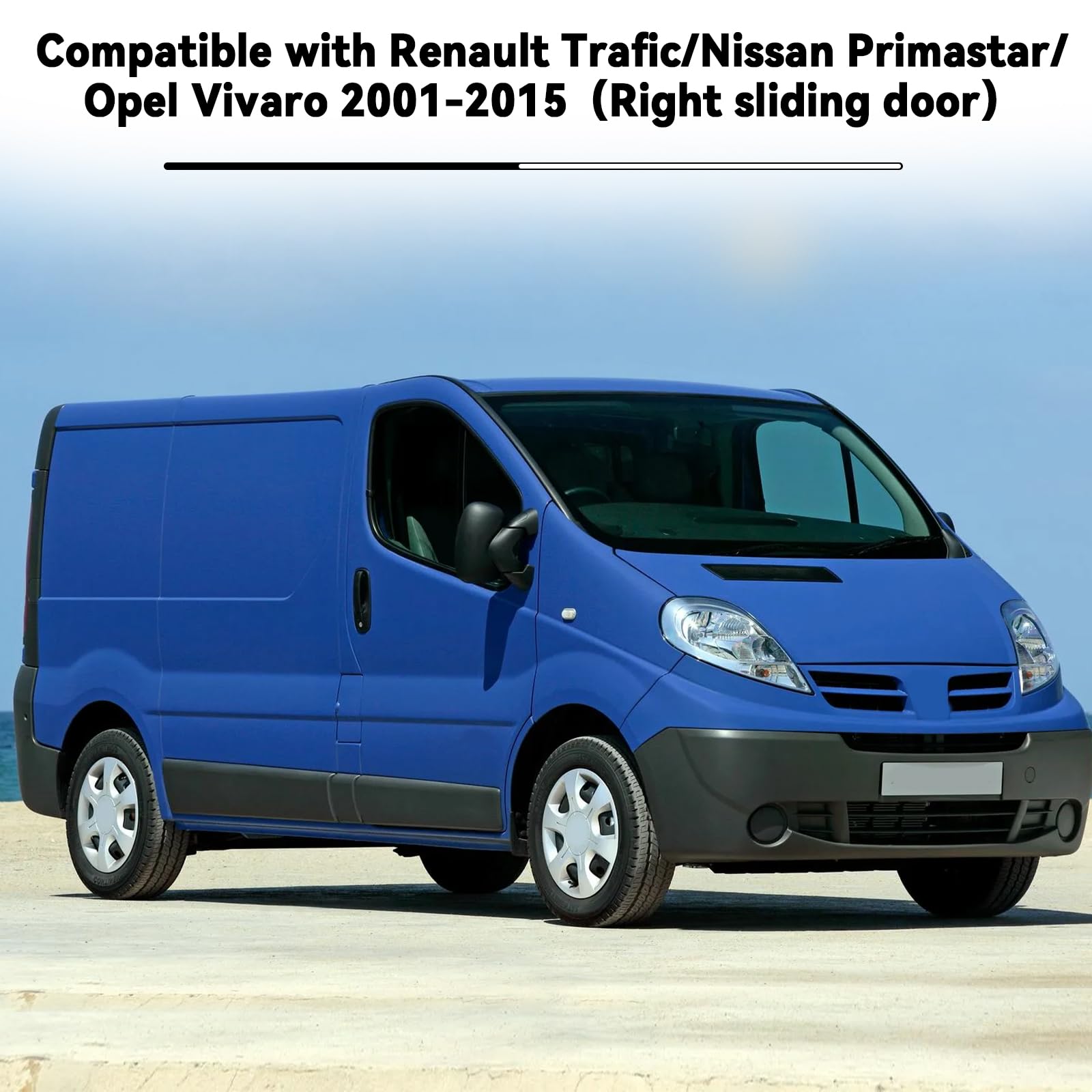 Rechte Schiebetür Seitentürrollen Ersatz für Renault Trafic/Nissan Primastar 2001–2015, Ersatz für Opel Vivaro 2001–2015 Seitentürrollensatz – Schiebetürrollenführung Obere Mitte untere Tür