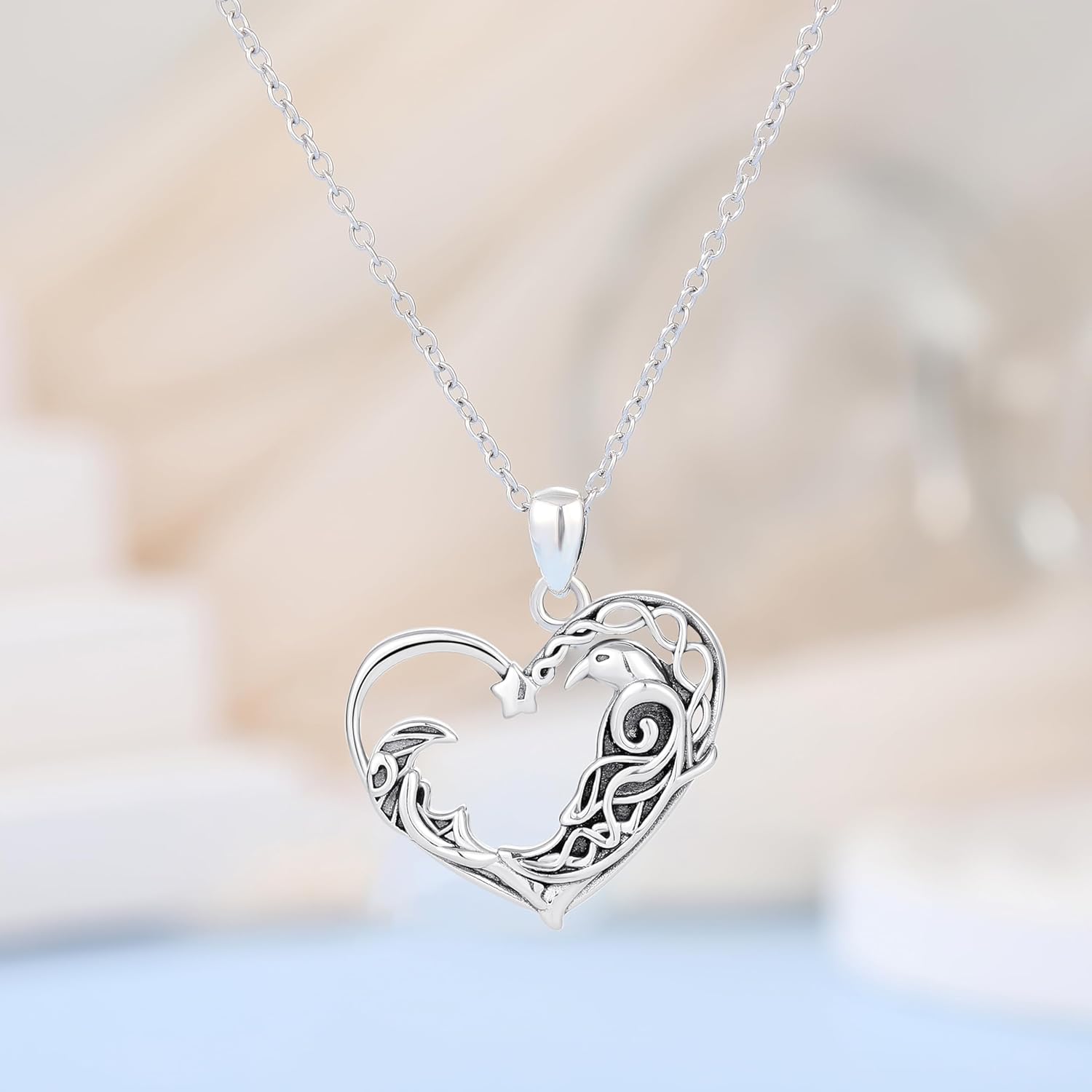 Highland Cow Hummingbird Necklace for Women 925 Sterling Silver Cute Animal Jewelry Gift for Mother Daughter Grandma Nana Sister - Image 2