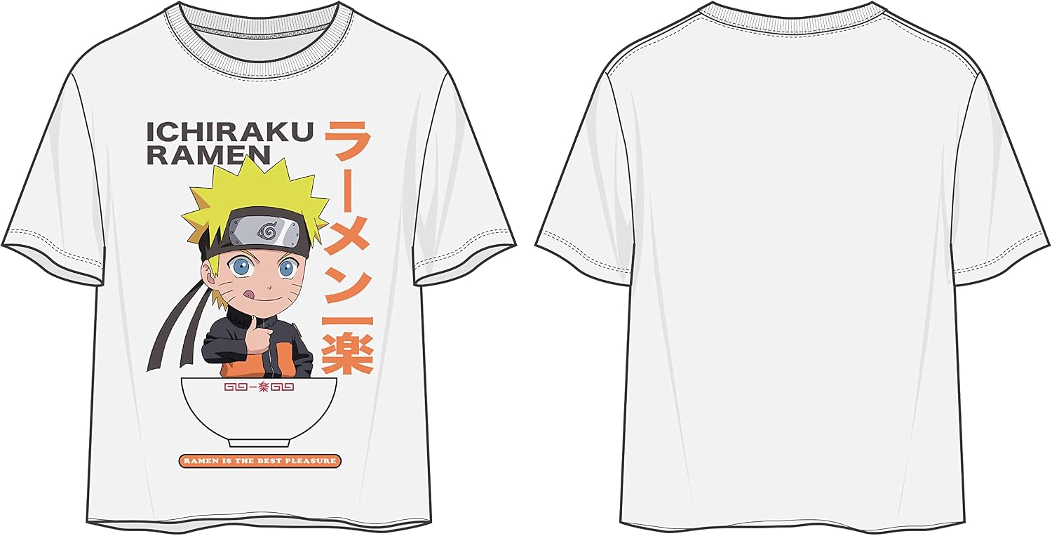 Naruto Shippuden Ichiraku Ramen Juniors White Crop Top Graphic Tee Shirt