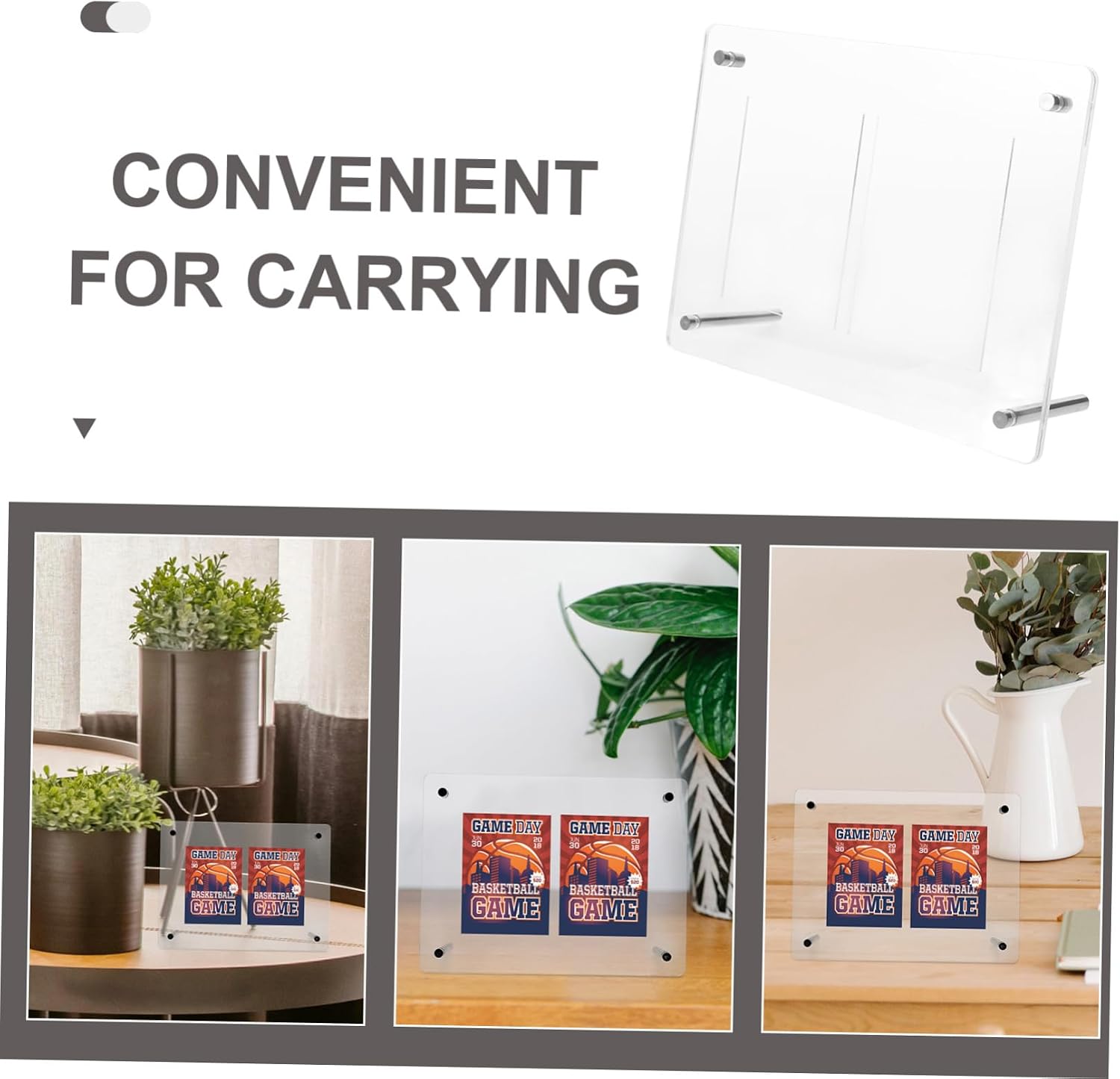 GLEAVI Acrylic Trading Card Display Stand 2 Slots Card Holder for Collectors and Desktop Display