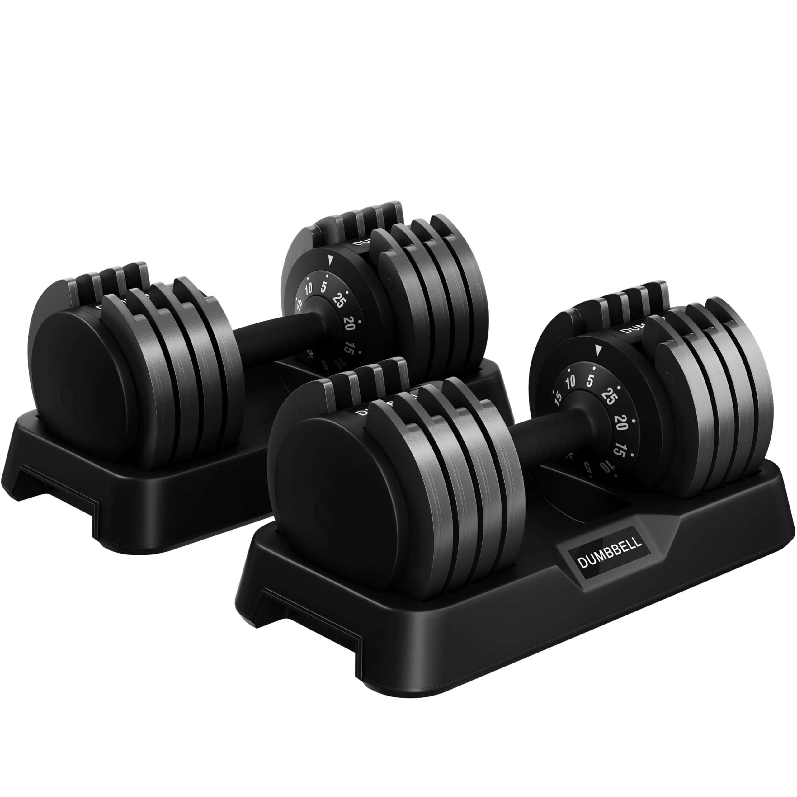 Yaheetech Kit de 1-2pcs Mancuerna Ajustable 5-15 Niveles Rápido 2-25kg Seguridad de Doble Bloqueo, Agarre Antideslizante, Ahorro de Espacio Para Gimnasio en Casa — view 10