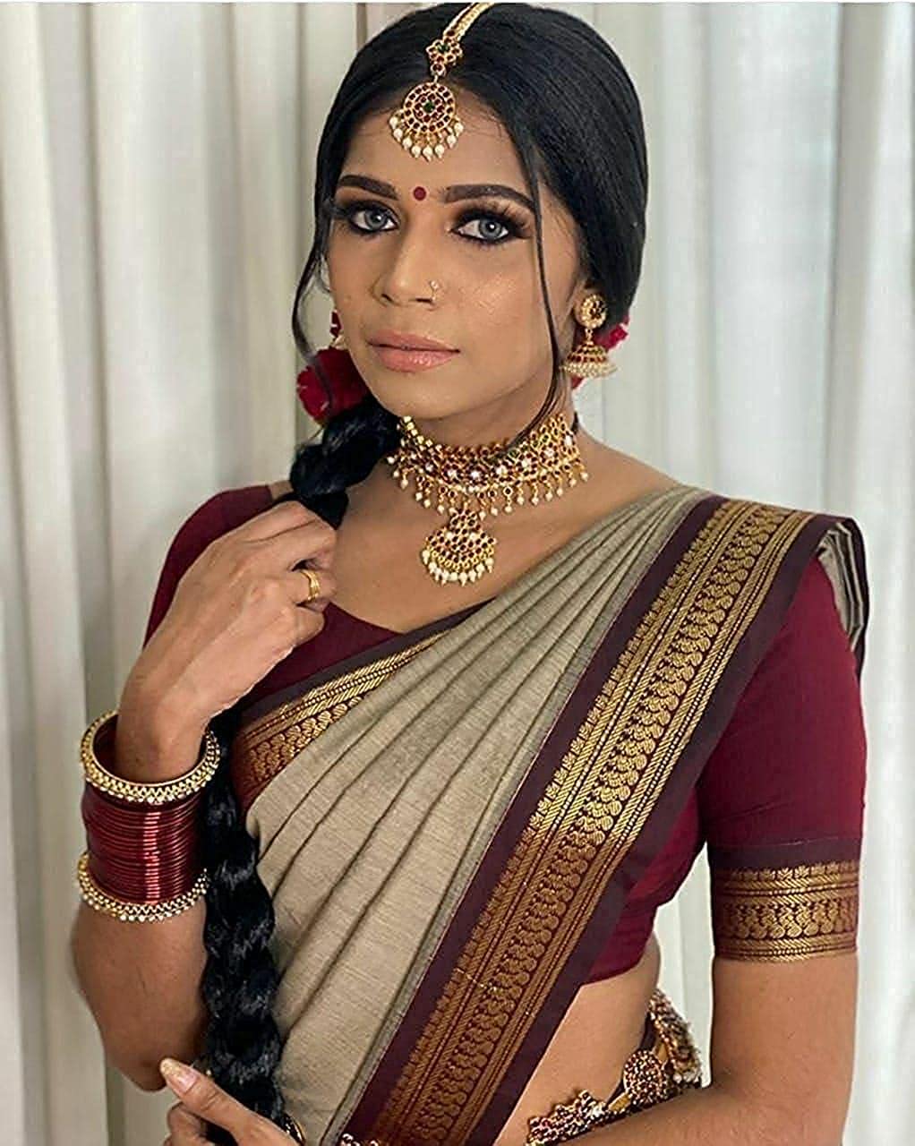 SGF11 Women's Kanjivaram Soft Silk Saree With Blouse Piece product image 4