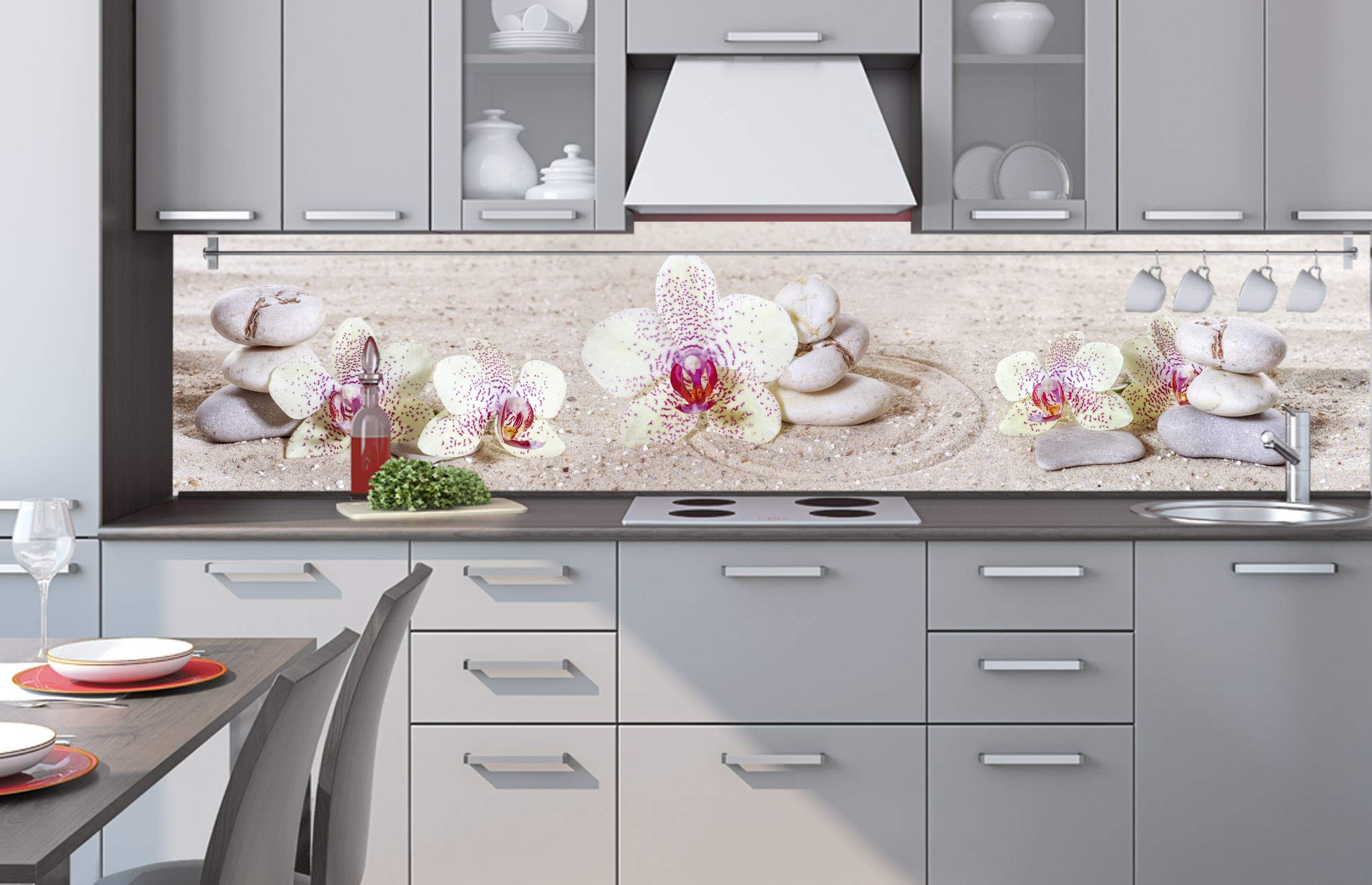 Zelfklevende keuken achterwand KRUIDKOMMEN 260 x 60 cm | Zelfklevende spatwand keukenfolie | Waterbestendige folie voor de keuken | PREMIUM KWALITEIT | Gemaakt in de EU