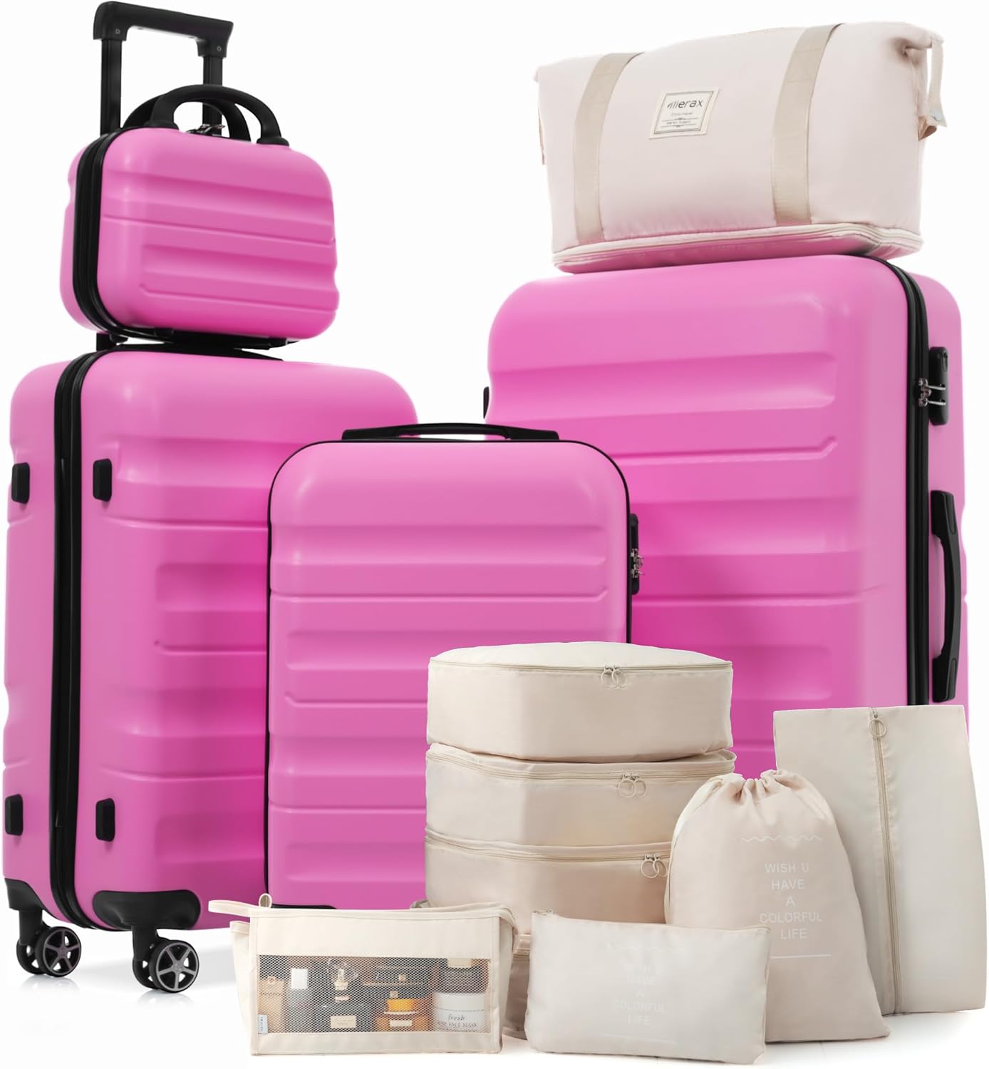 Merax 28 Inch Luggage Hardshell ABS Large Suitcase with Spinner Wheels Lightweight Durable Travel Checked Luggage for Road Trips Ink Blue