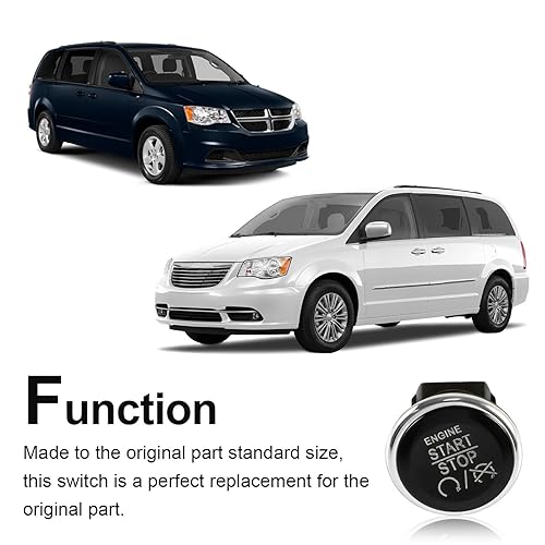 Miniatura 5 de FUSCH Interruptor de parada de arranque del motor de encendido sin llave compatible con Chrysler 300 / Town & Country, Dodge