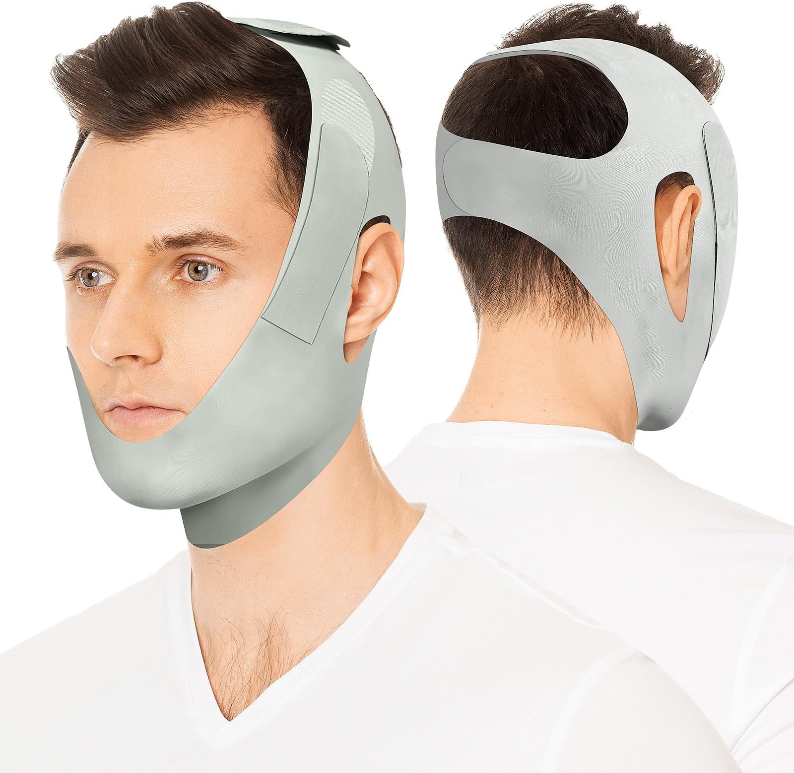 OHELEEP Anti Snore Chin Strap for CPAP Users, Snore Stopper Adjustable, Chin Strap for Sleeping Comfortable Stop Snoring Solution, Anti Snoring Devices Breathable and Reusable, Green, M+1