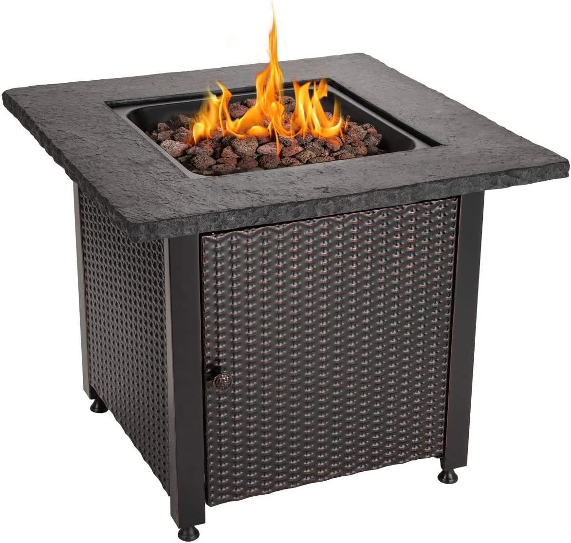 Endless Summer 30" Outdoor Propane Gas Rock Top Fire Pit (Lava Rocks)