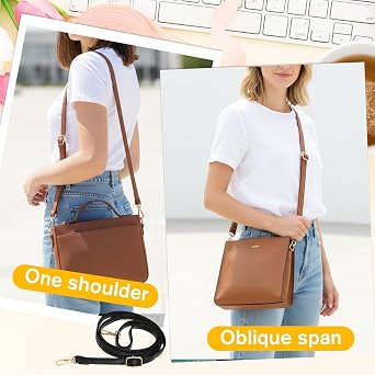 Purse Strap Replacement Genuine Leather Strap Adjustable Crossbody Bag Straps Shoulder Extended Long Thin Black Handbags for Women Handbags Purse Extender Chain Straps Crossbody