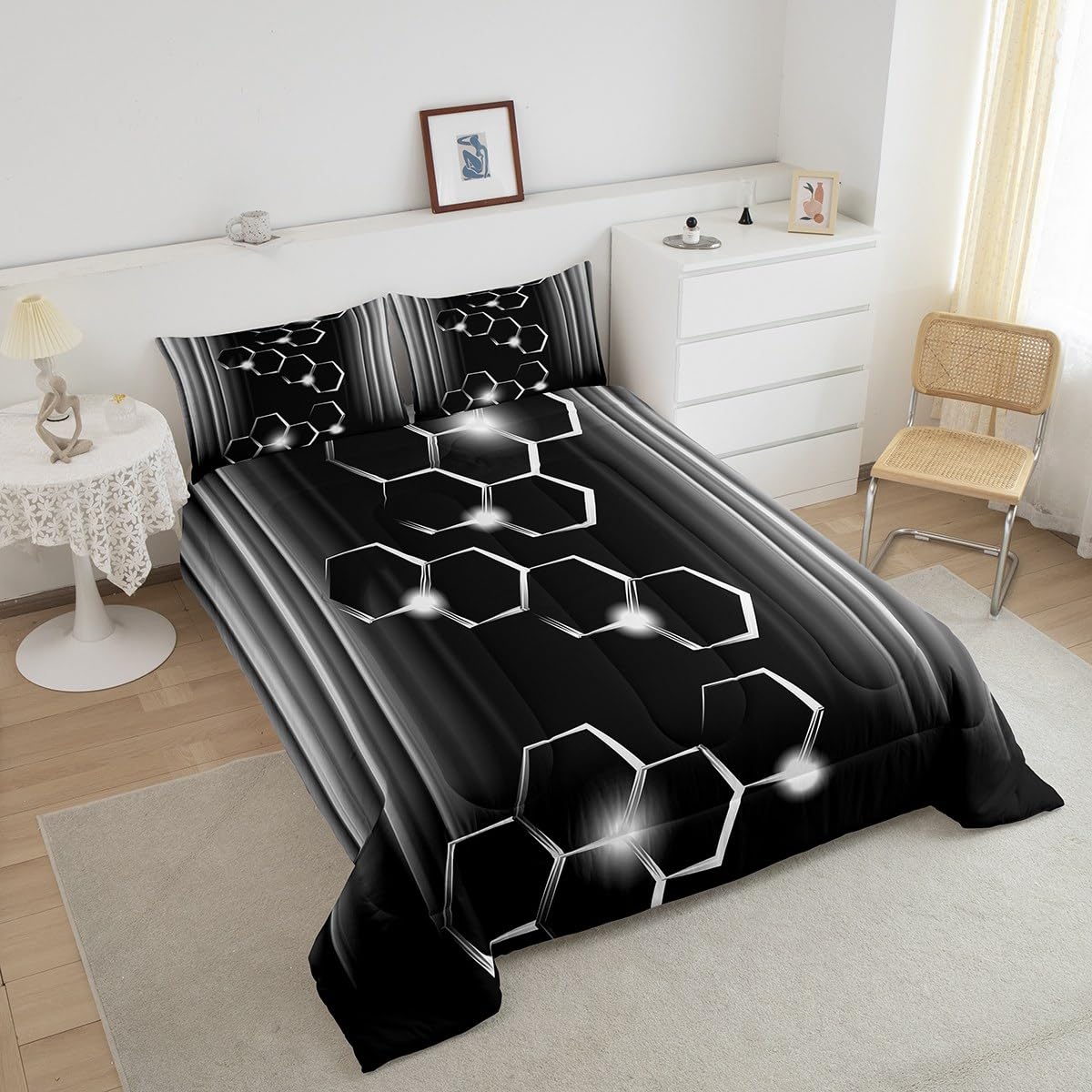 Moderne geometrische beddengoedset voor jongens en meisjes