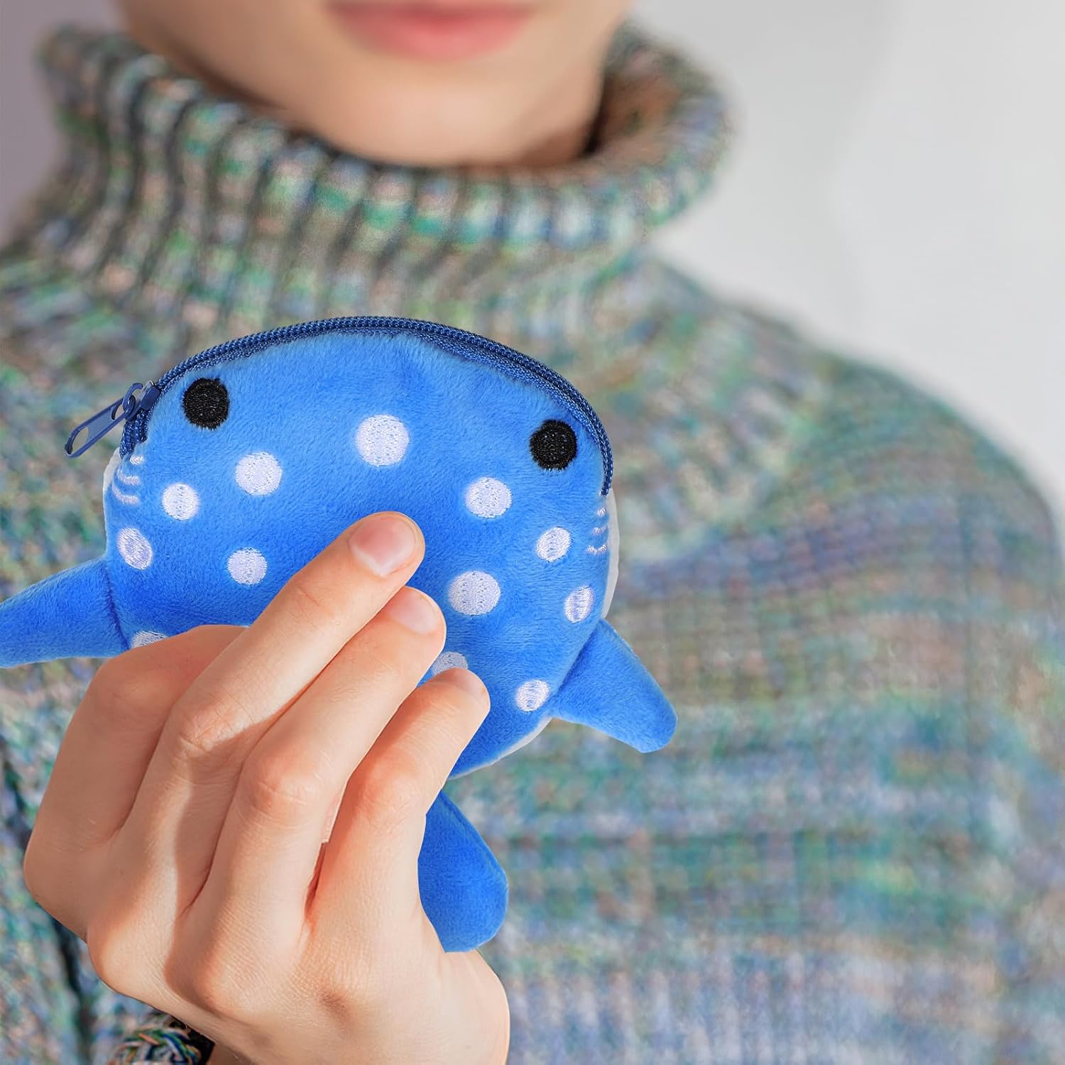 2 Pack Shark Plush Coin Purses for Girls and Boys