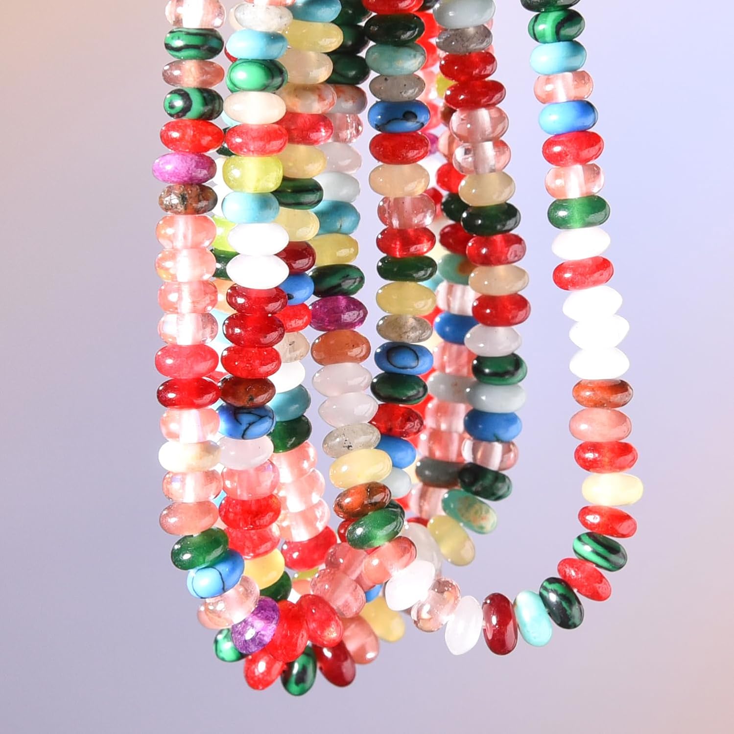 Tashidelek 2x4MM Natural Stone Beads Abacus Rondelle Spacer Wheel Disk Loose for Beading Jewelry Making(Multicolor) - Image 3