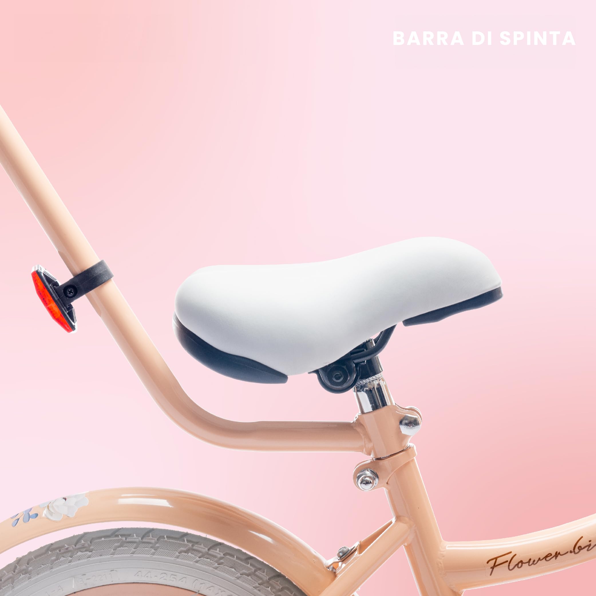 sun baby Flower Bike Bici bambina 12/14/16 pollici, bicicletta per bambini con rotelle, barra di spinta, cestino, campanello, freno contropedale e V-Brake
