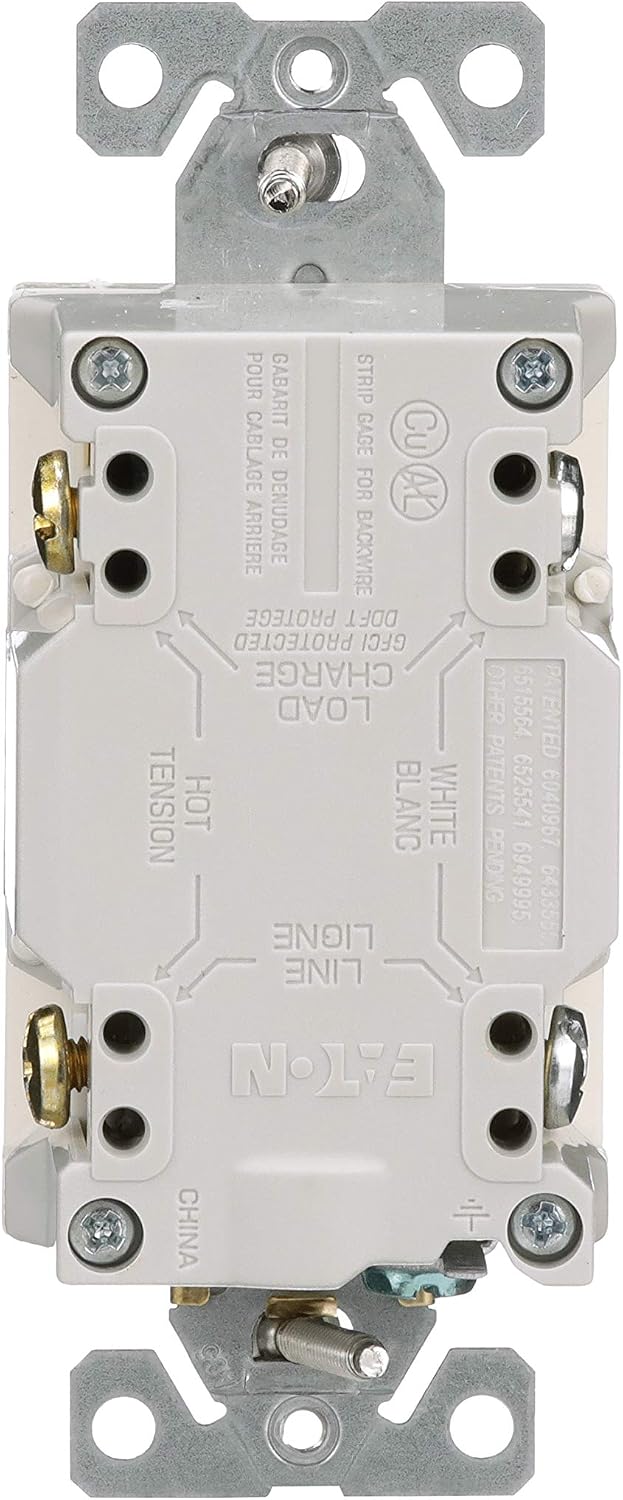 Eaton GFCI Self-Test 15A -125V Tamper Resistant Duplex Receptacle (3-Pack), Light Almond