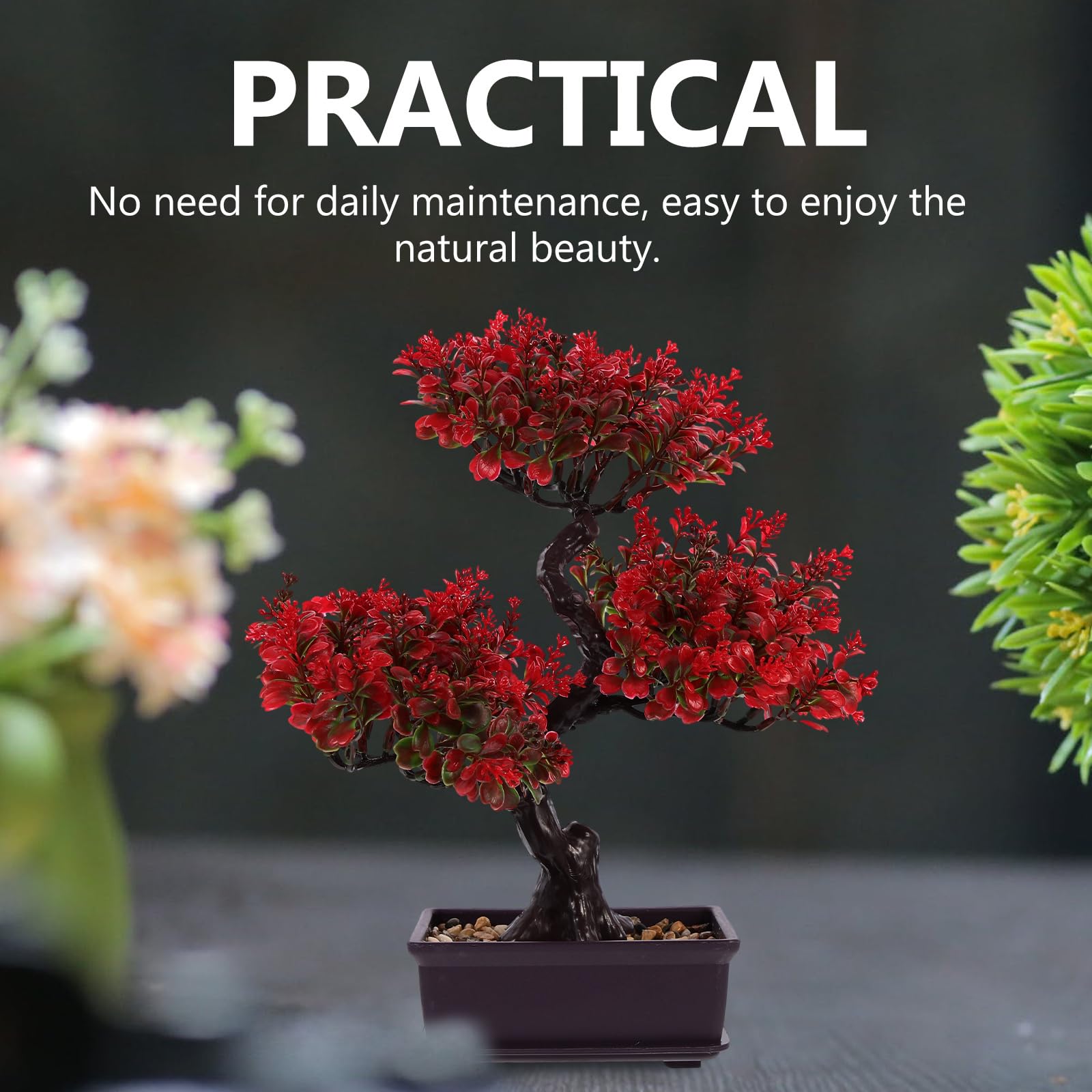 Artificial Bonsai Tree Realistic Fake Bonsai Tree Indoor Fake Plants Faux Potted Plant Japanese Pine Bonsai Plant Artificial Plant for Home Office Decor
