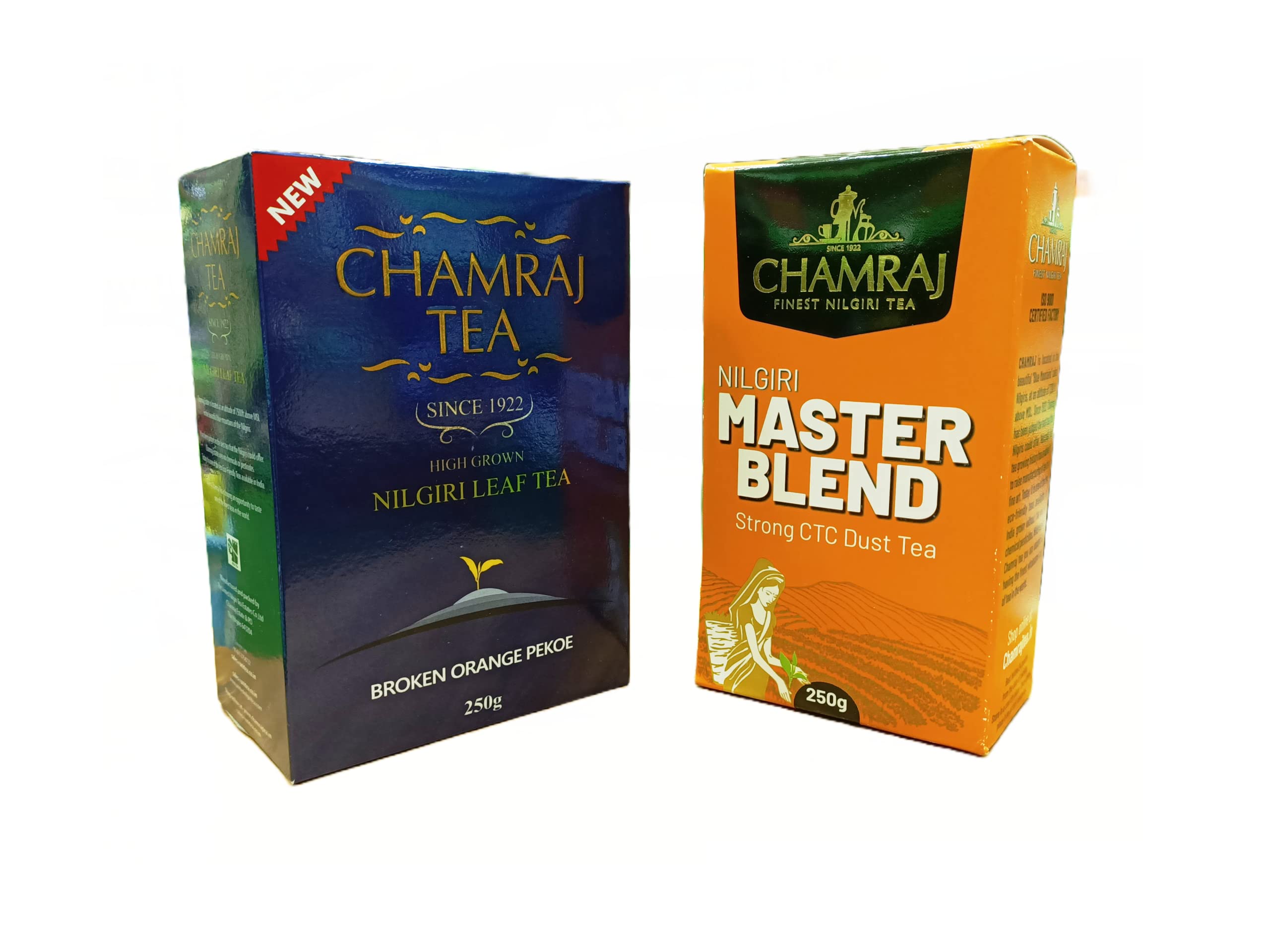 CHAMRAJ Nilgiri Leaf Tea (BOP) 250 g | CHAMRAJ Nilgiri Master Blend 250 g | Pack of 2 | Total 500 g | India's Finest Chamraj Nilgiri Tea