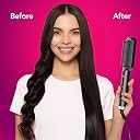 AGARO Hair Straightening Brush, Hair Straightening Comb For Women, Fast Heating, Ionic Care, 5 Heat Settings, Hair Straightener, Hot Brush, Gives Naturally Straight Hair in 5 Mins, Black, HSB2107 gallery image