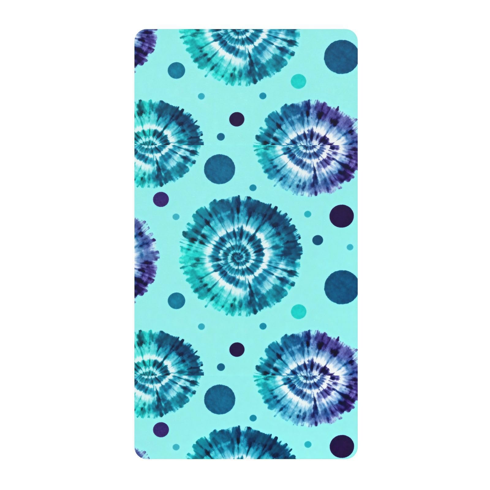 Drap de berceau turquoise tie dye en coton doux pour lit de bébé