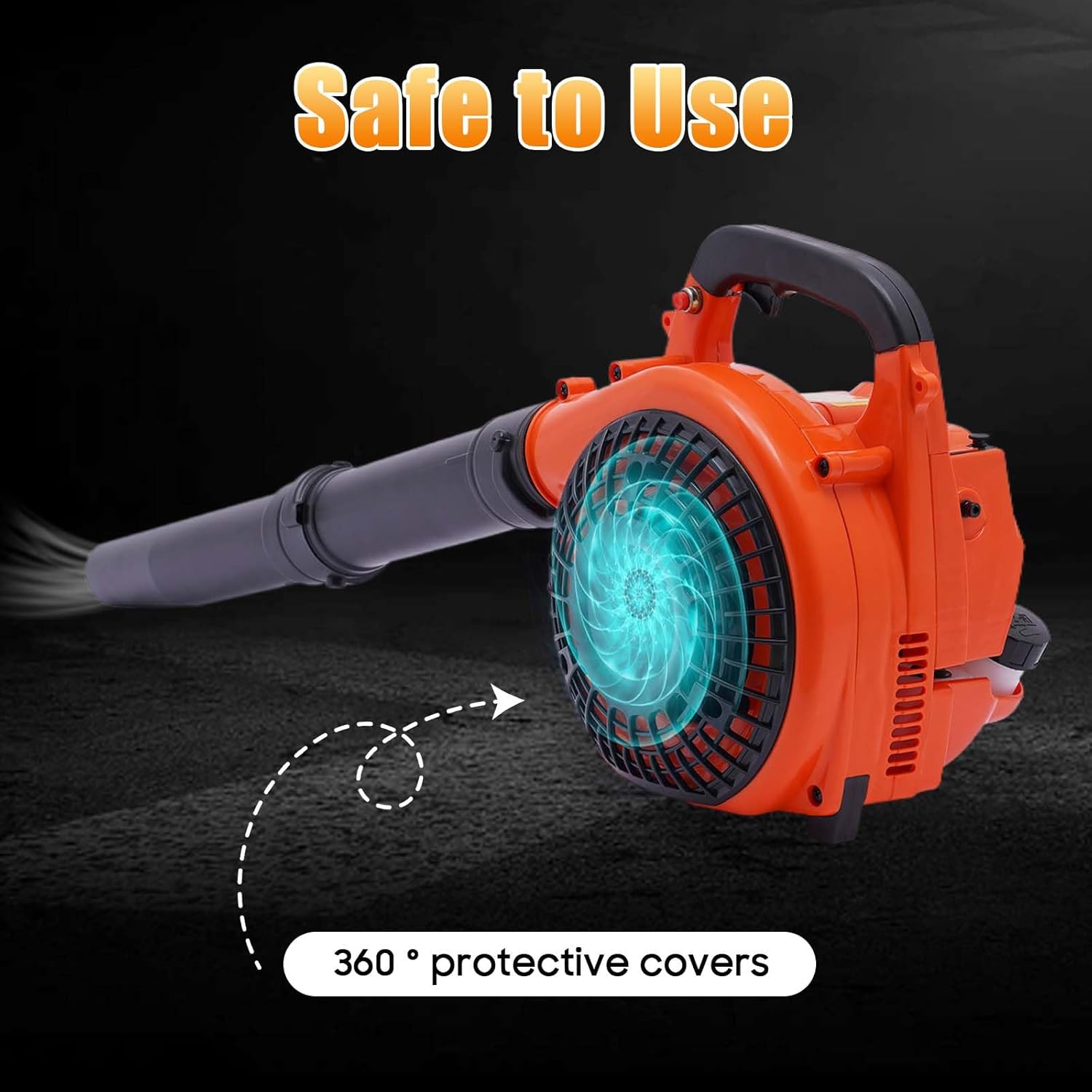 Gas Leaf Blower, 2 Stroke Handheld Leaf Blower Single Cylinder Gas Powered Leaves Blowers Recirculating Grass Sweeper w/0.2GAL Fuel Oil Mixing Bottle for Road Yar Snow (1E34FB)