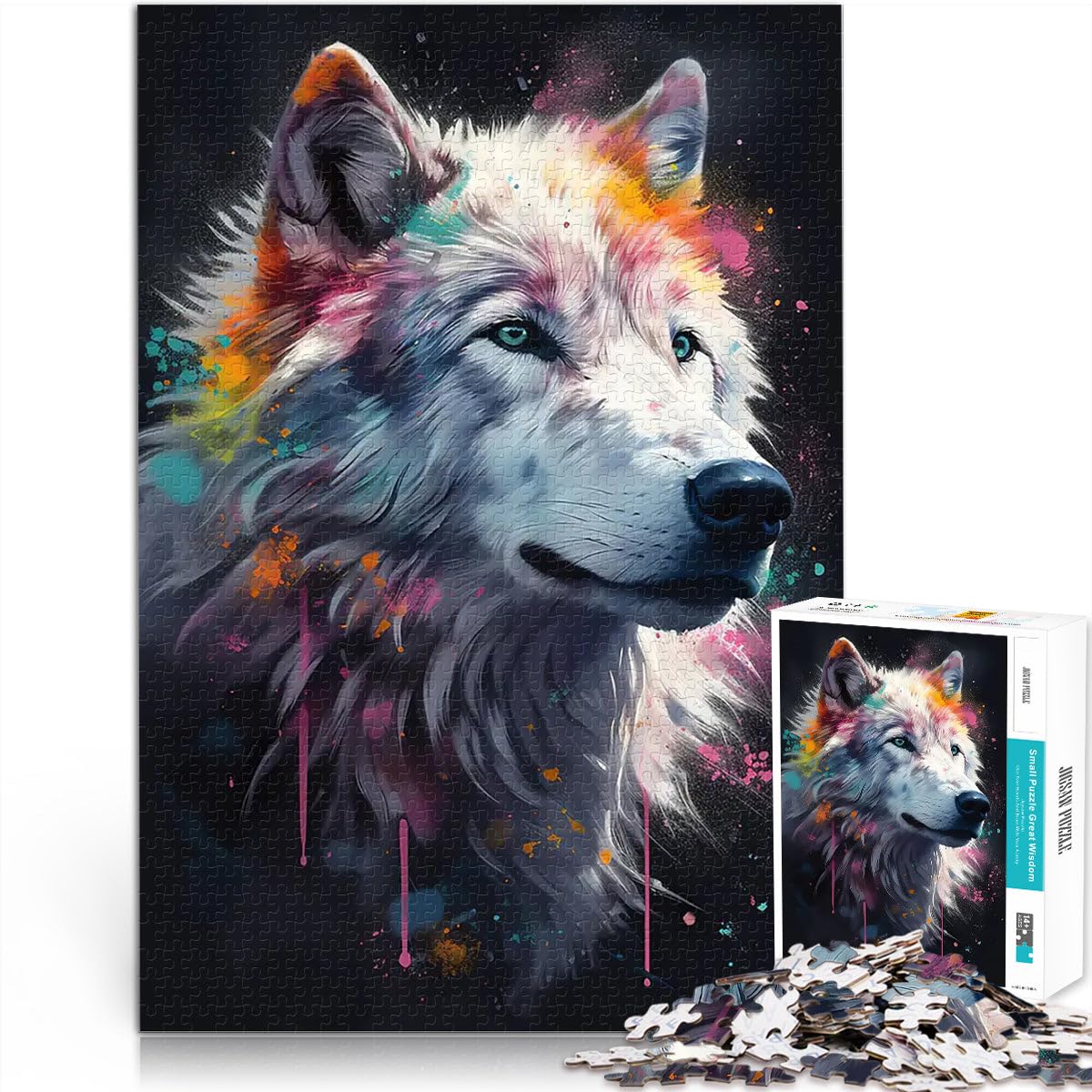 Jigsaw Puzzles 1000 Piece for teenagers Arctic wolf painting Spielspielzeug Wanddekoration Einzigartige Geburtstags- und Weihnachtsgeschenke75x50cm — image 1