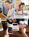 Sinjimoru for MagSafe Phone Grip, Compatible with MagSafe Wallet, Soft Magnetic Finger Grip, with 3 Card Holder for iPhone, M-Tap Tok Wallet Black