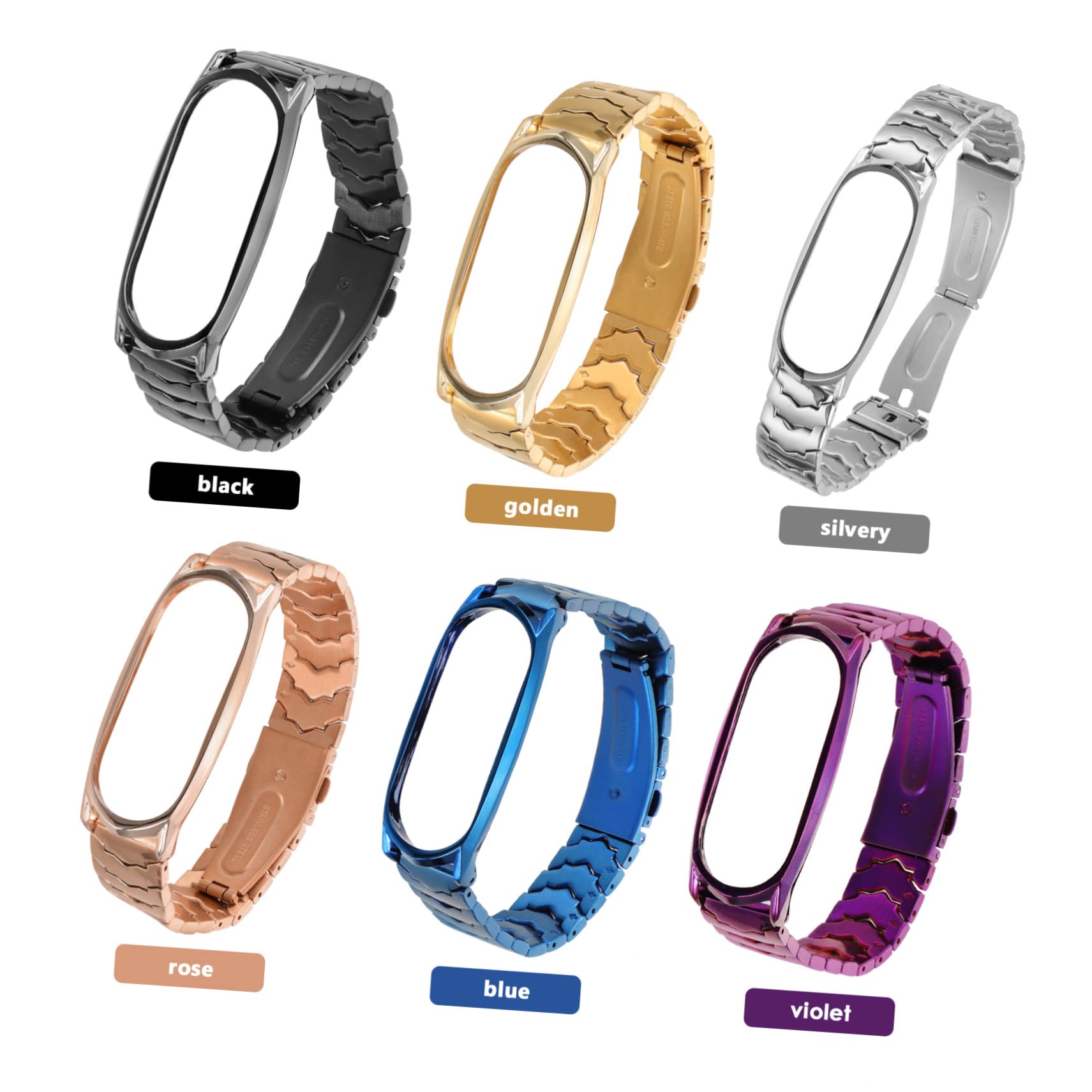 Gadpiparty 2pièces Bracelet Inoxydable Pour Band Bandes Réglables Et Élégantes Accessoire Pour Montre Connectée