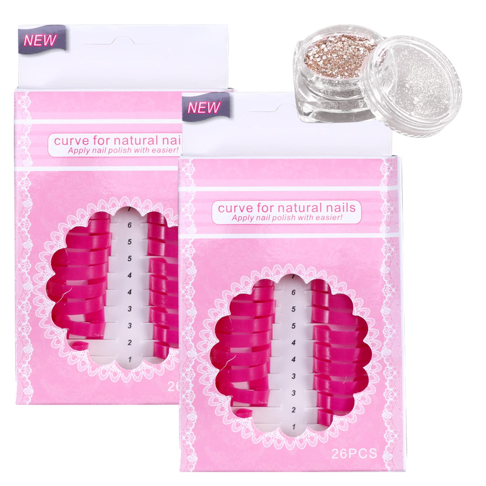52 Pièces Pochoir de Vernis à Ongles, 10 Tailles Nail Polish Pochoir Réutilisable Outils de Protection d'Ongles Avec Sequins, Anti-éclaboussure Manucure Outil Anti Débordeme pour Manucure Nail Art