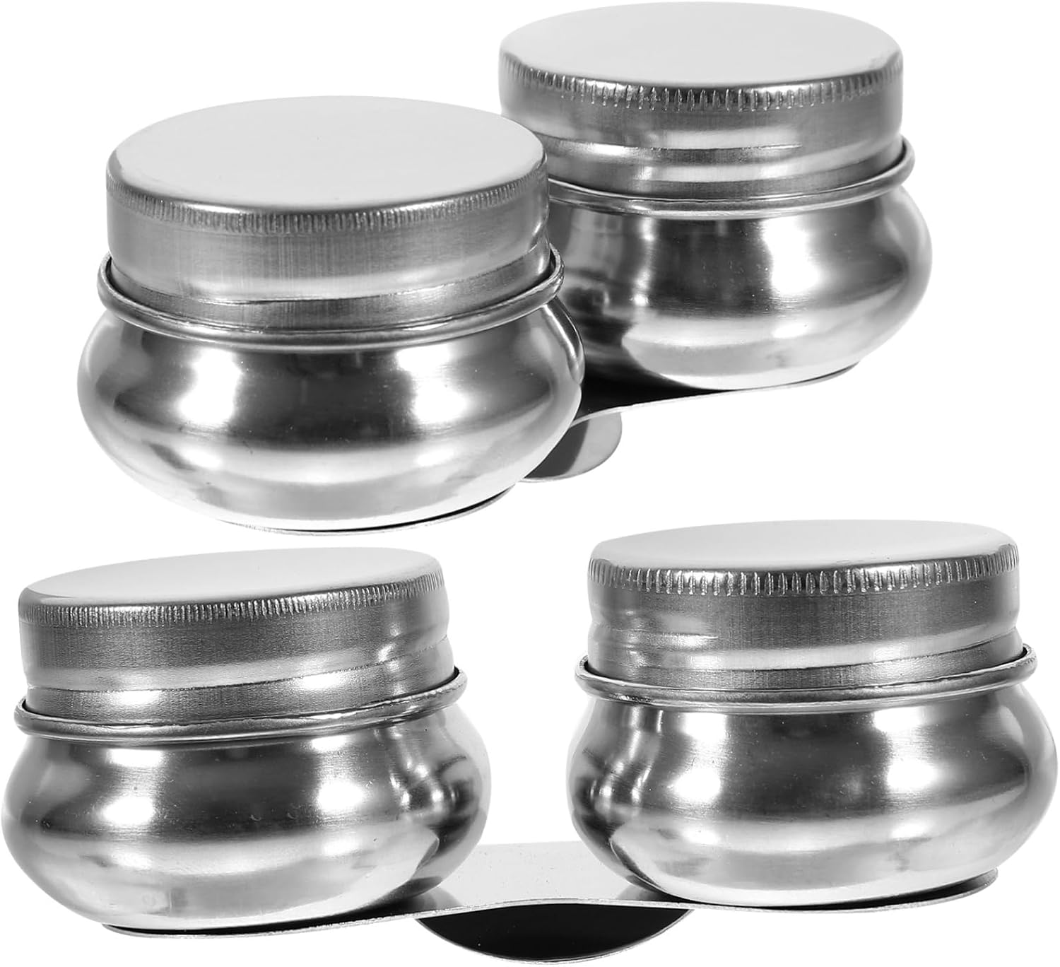 VILLFUL 2pcs Stainless Steel Oil Painting Palette Cup Lid Paint Mixing Cup for Artists