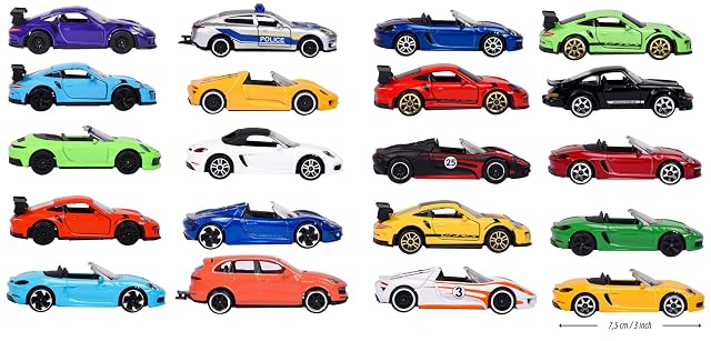 Foto 3 de 7 de Majorette - Pack de 22 Coches de Juguete Marca Porsche, 7,5cm, Alto Nivel de Detalle y Realismo, Incluye 2…