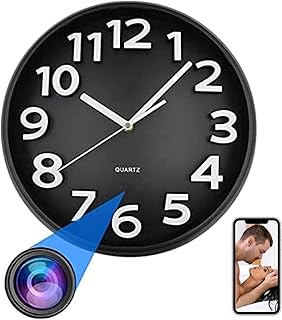 MAHWTF Wifi Spy Camera Wall Clock, HD 1080P Hidden Camera, Security for Home And Office, Nanny Cam, Remote-Real Time Video, Support/Android+32GB