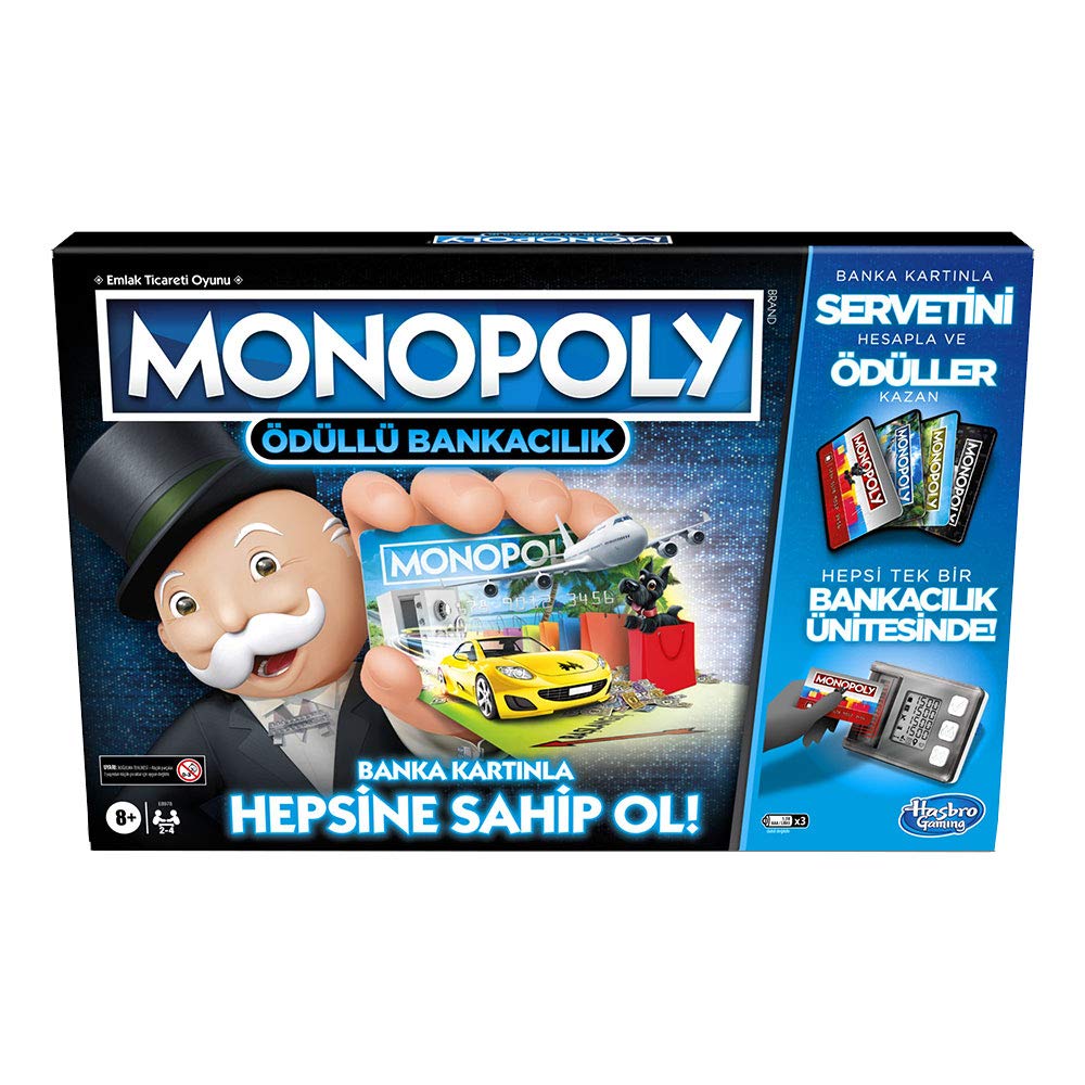 Hasbro Gaming Monopoly Ödüllü Bankacılık Kutu Oyunu, 8+ yaş, 2-4 oyuncu