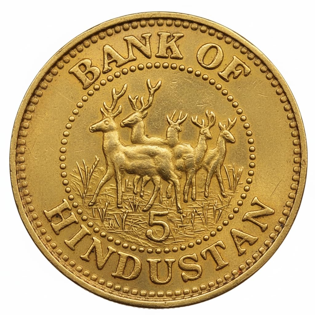 1939 Hindustan 5 Rupya King George VI India Fantasy Coin | Rare Collectible-image-21